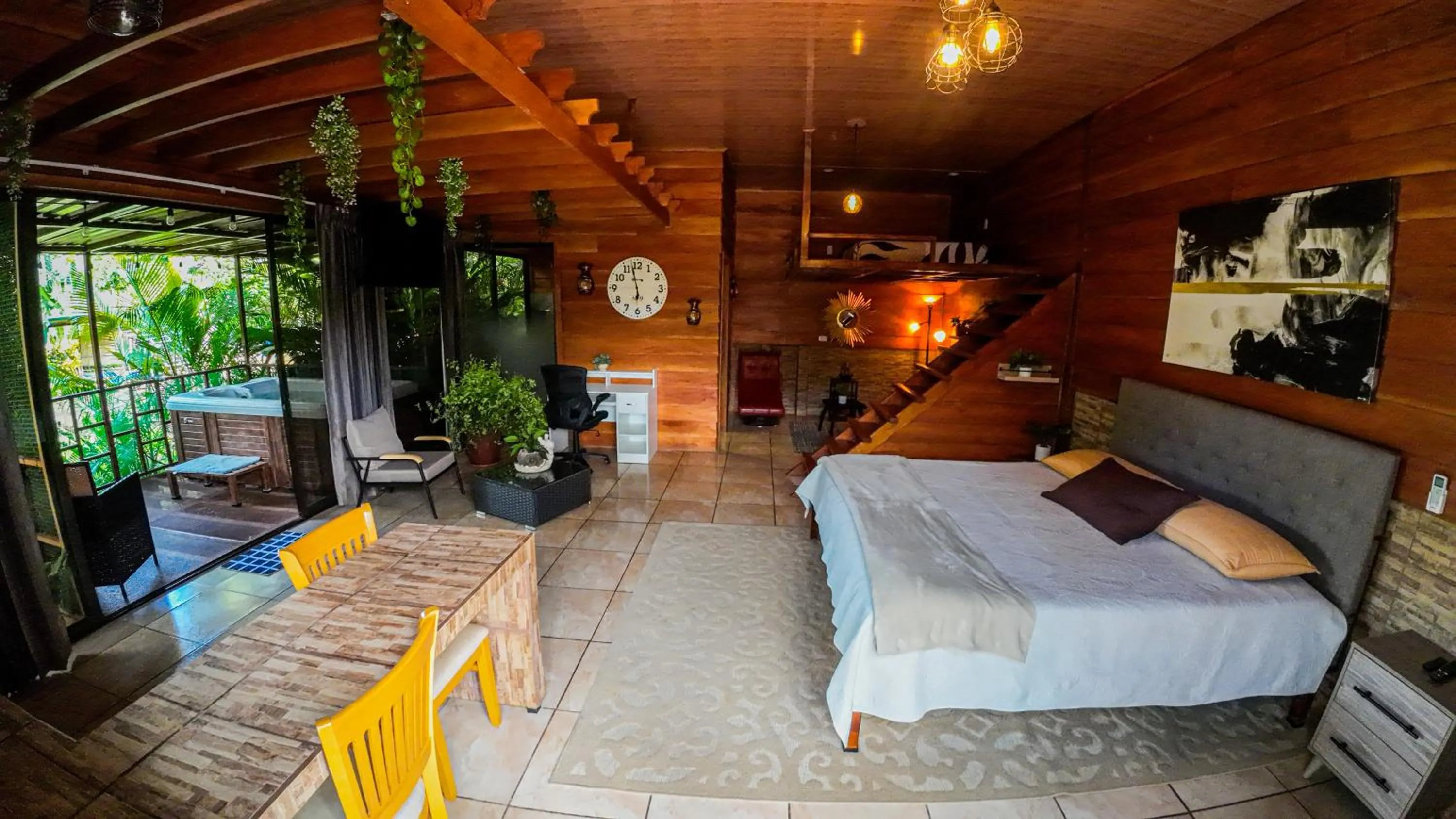 Bed in Bungalows Las Iguanas Arenal Volcano