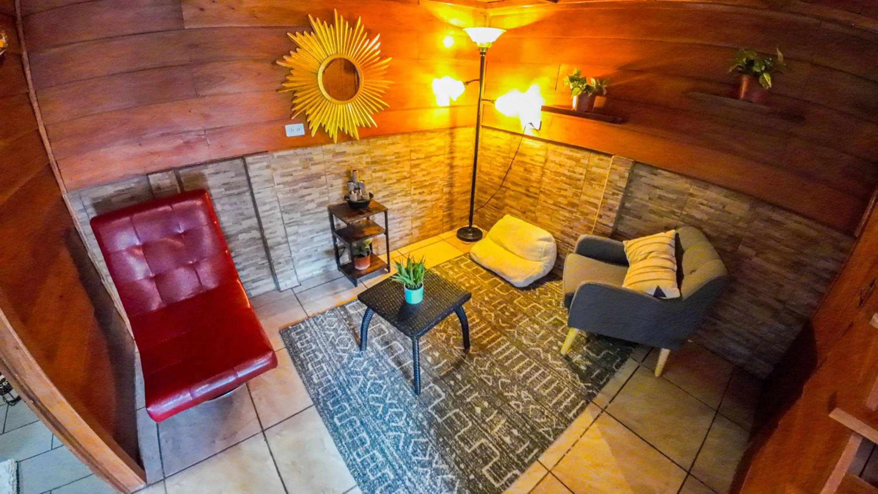 Living room in Bungalows Las Iguanas Arenal Volcano