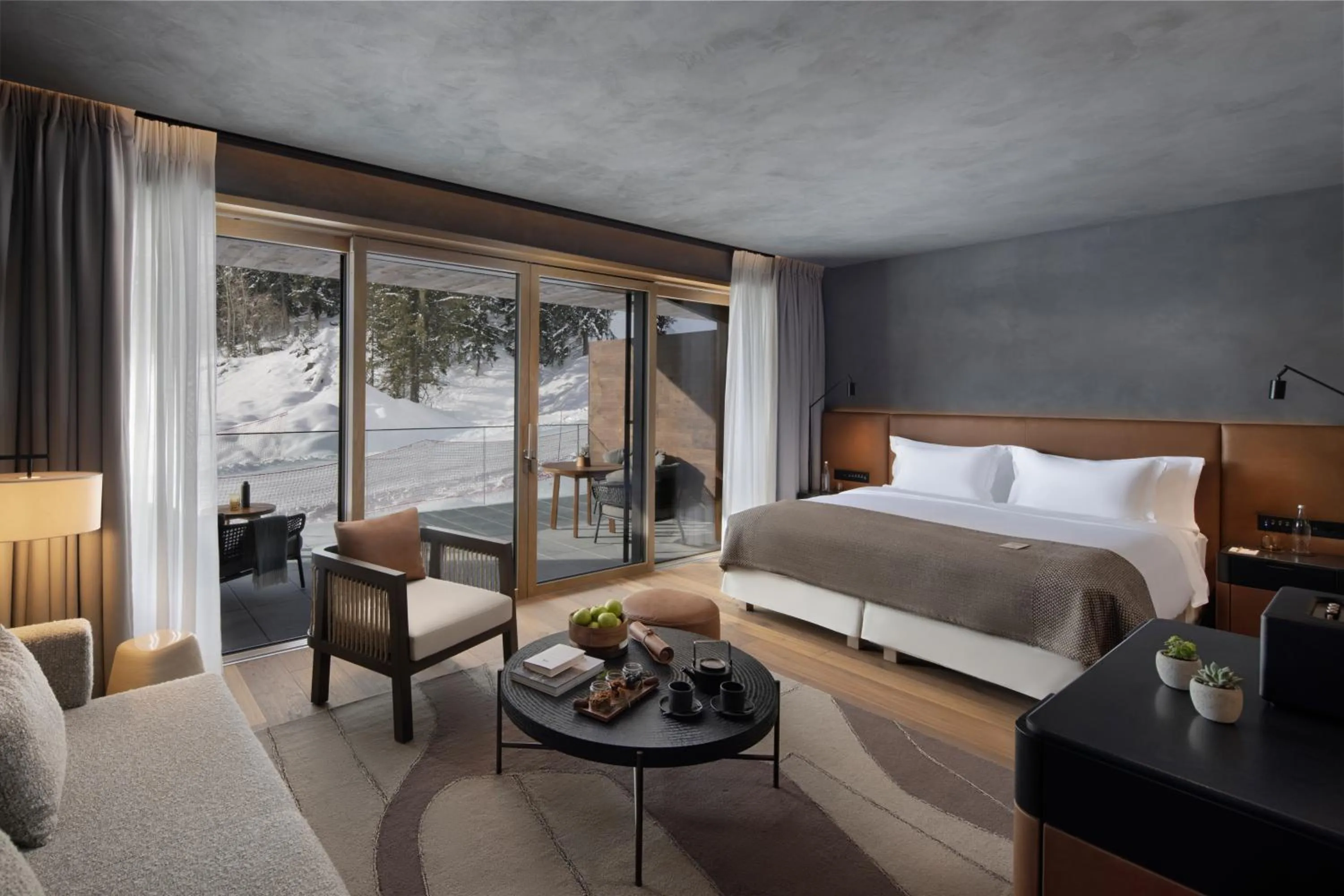 Bed in Six Senses Crans-Montana
