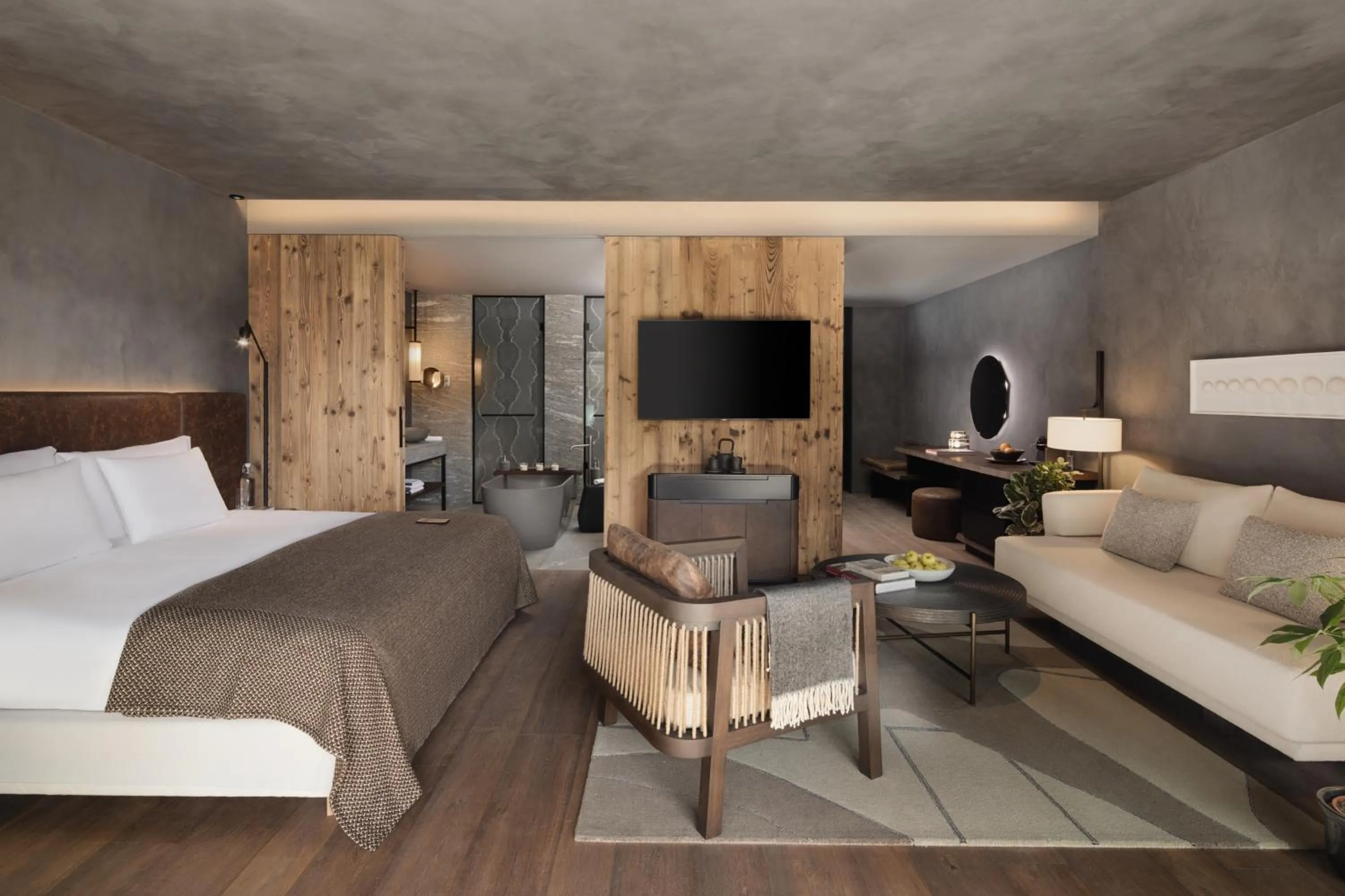 Bedroom, Bed in Six Senses Crans-Montana