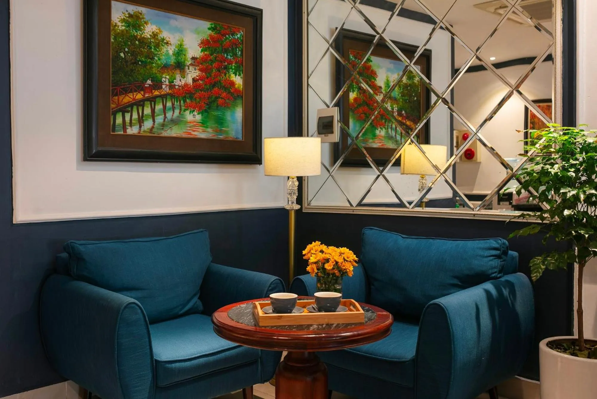 Seating area in Delica Premium Hotel