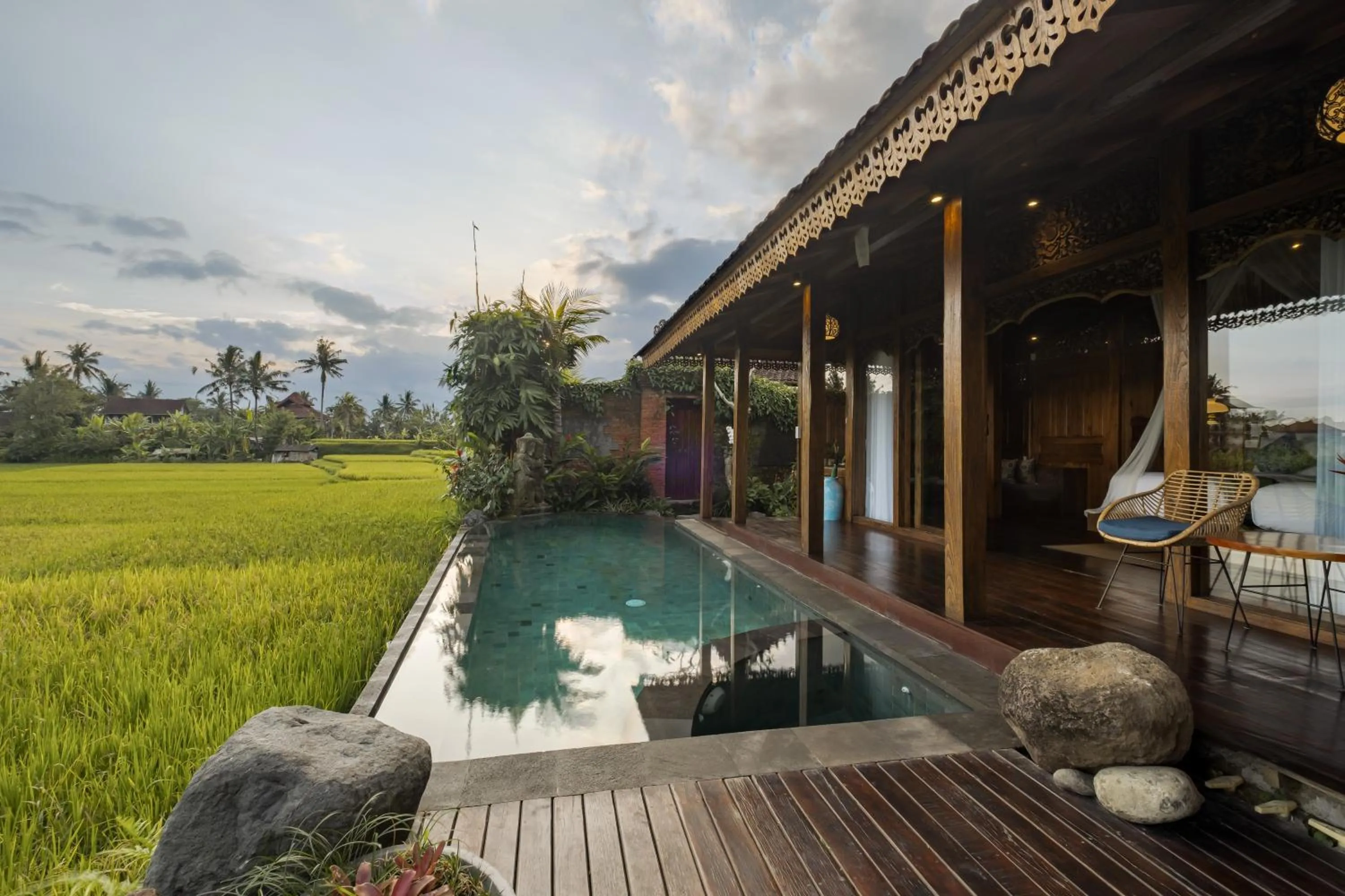 Pool view in Airsania Ubud Antique Villas