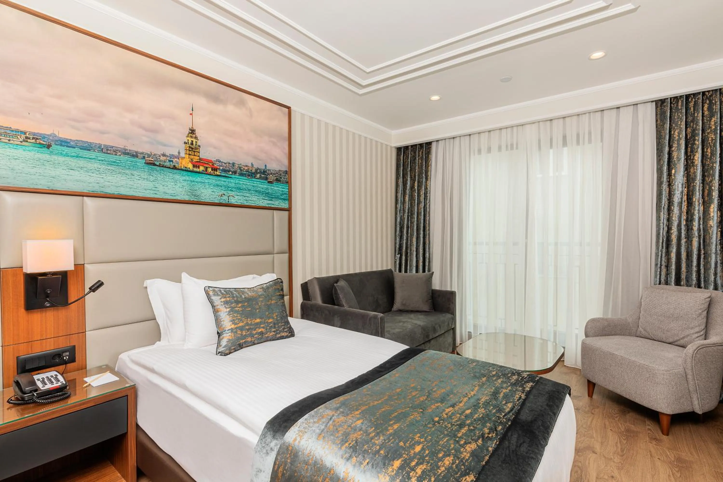 Bed in Mukarnas Pera Hotel