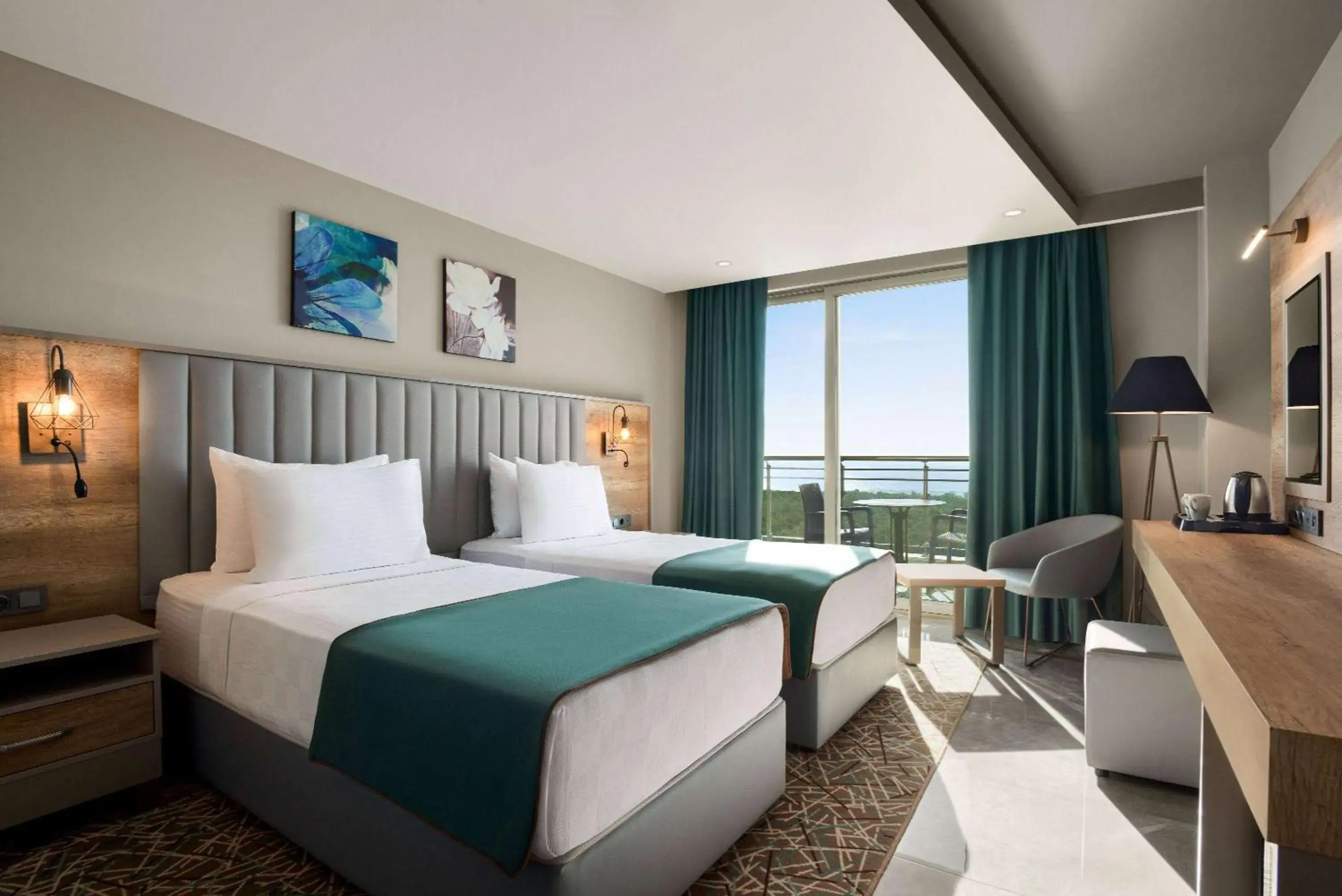 Balcony/Terrace, Bed in Ramada Resort By Wyndham Kizkalesi Balcony/Terrace, Bed in Ramada Resort By Wyndham Kizkalesi