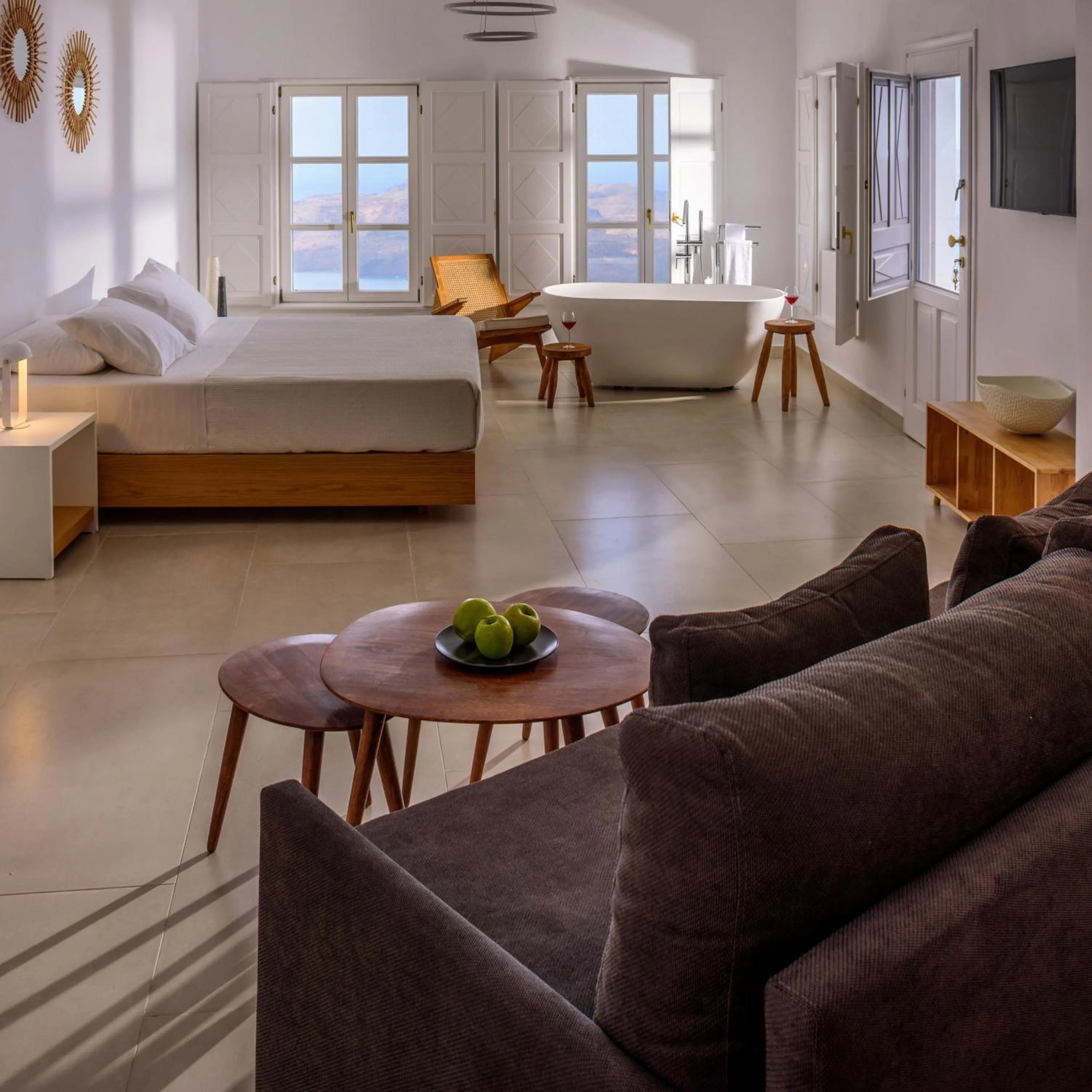 Bed in Anemos Family Suites