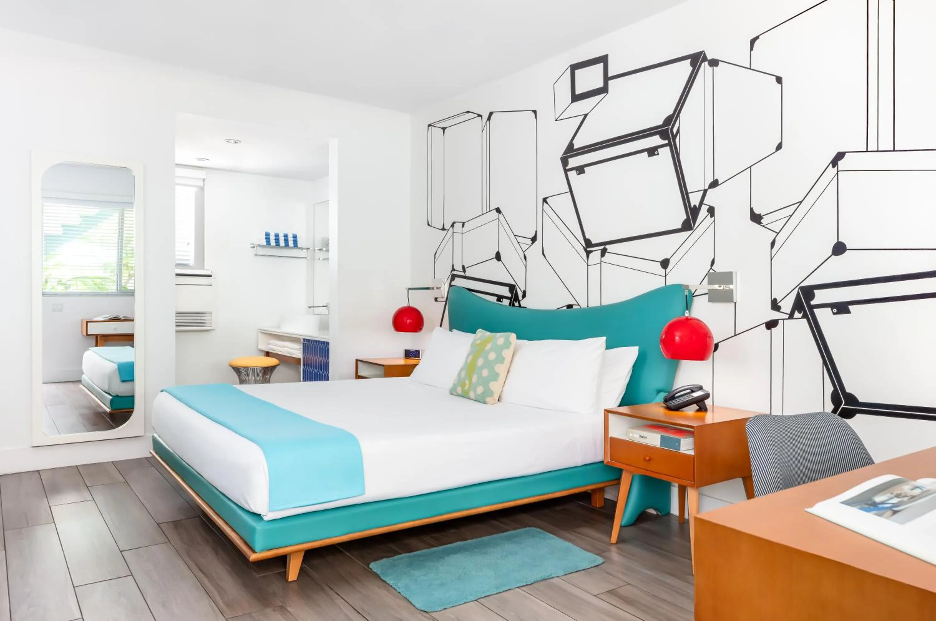 Bed in The Vagabond Hotel Miami