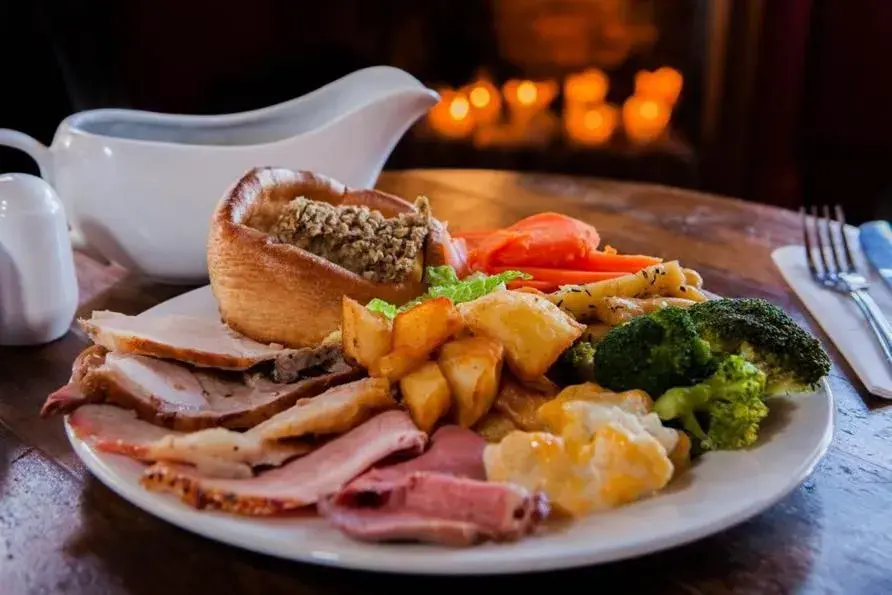 Food close-up in The Swan Inn Pub Food close-up in The Swan Inn Pub