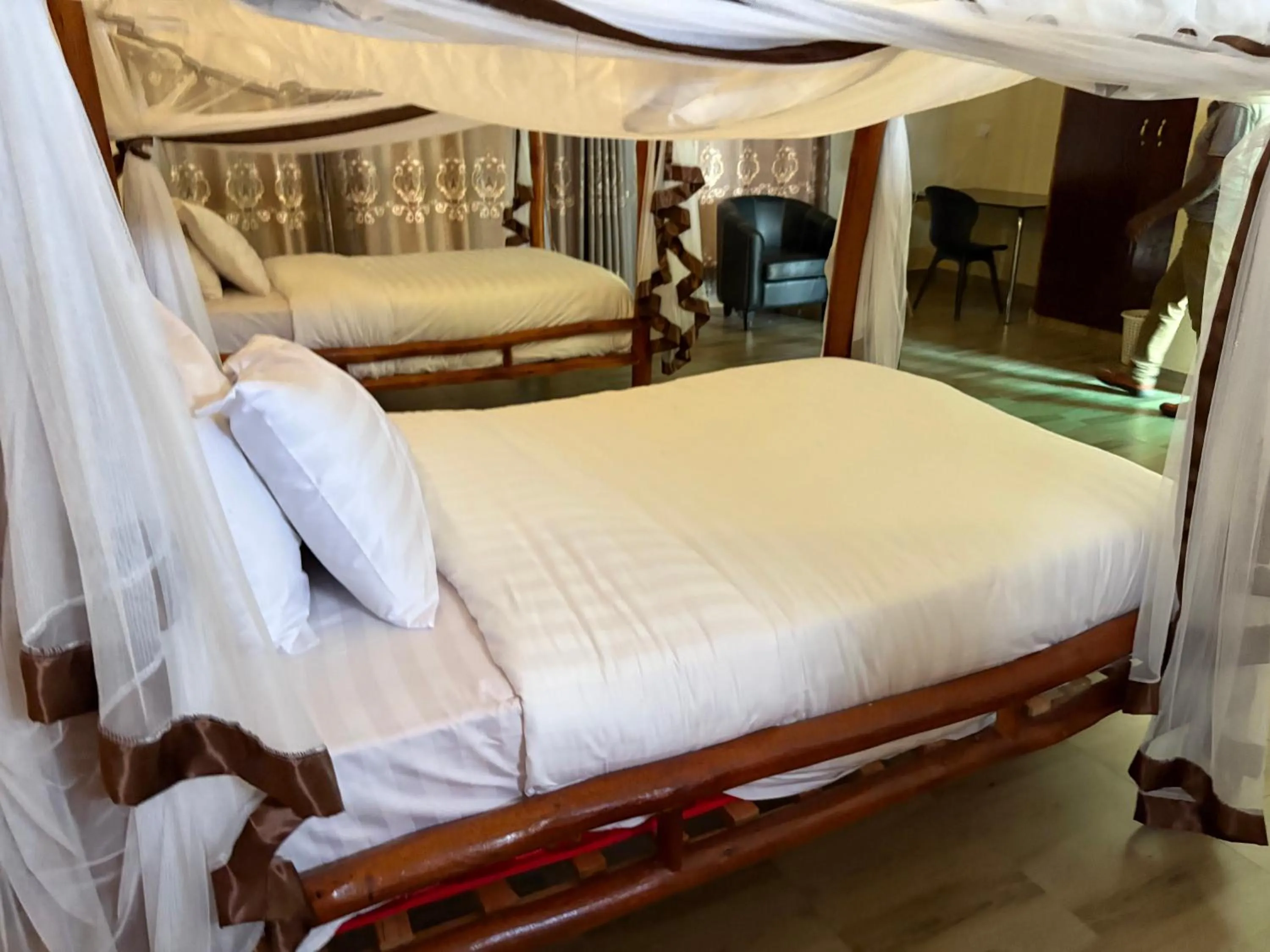 Bed in Ishasha Pride Lodge