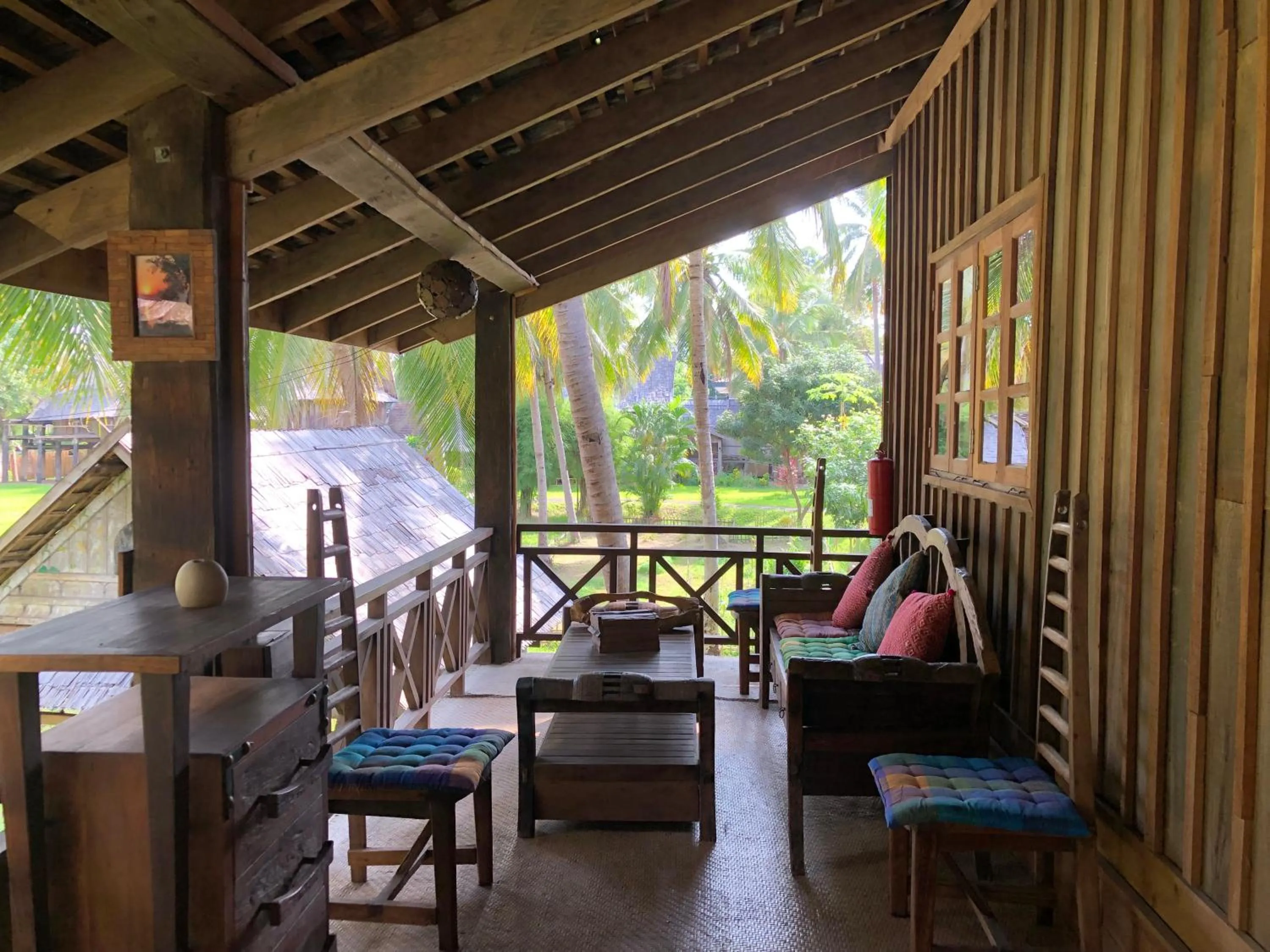 Seating area in On The Mekong Resort