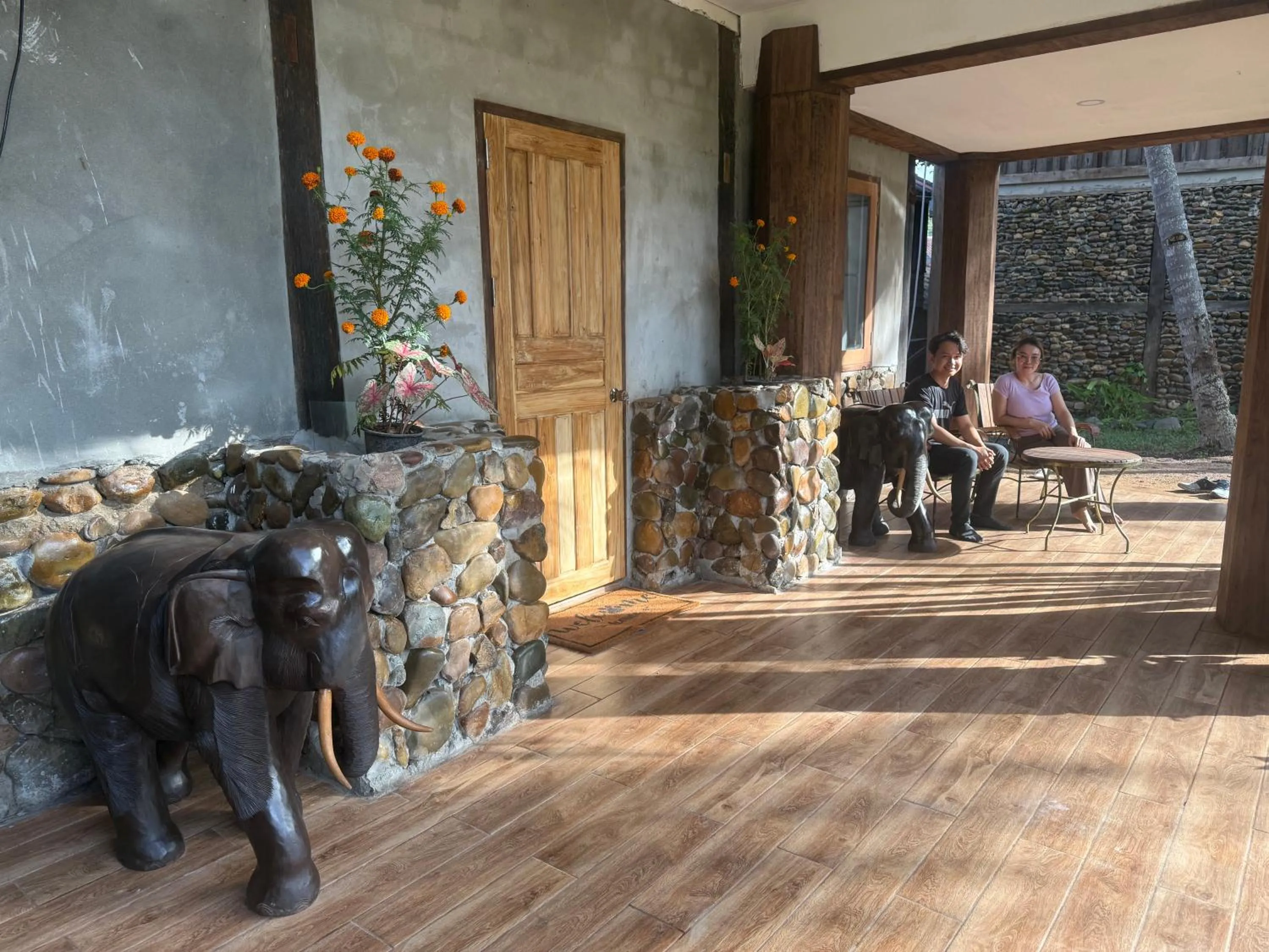 Patio in On The Mekong Resort