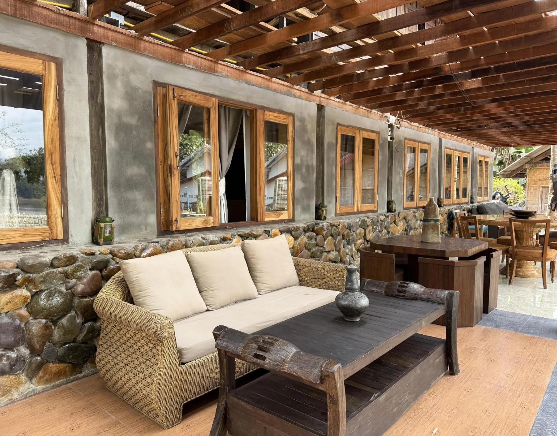 Patio in On The Mekong Resort