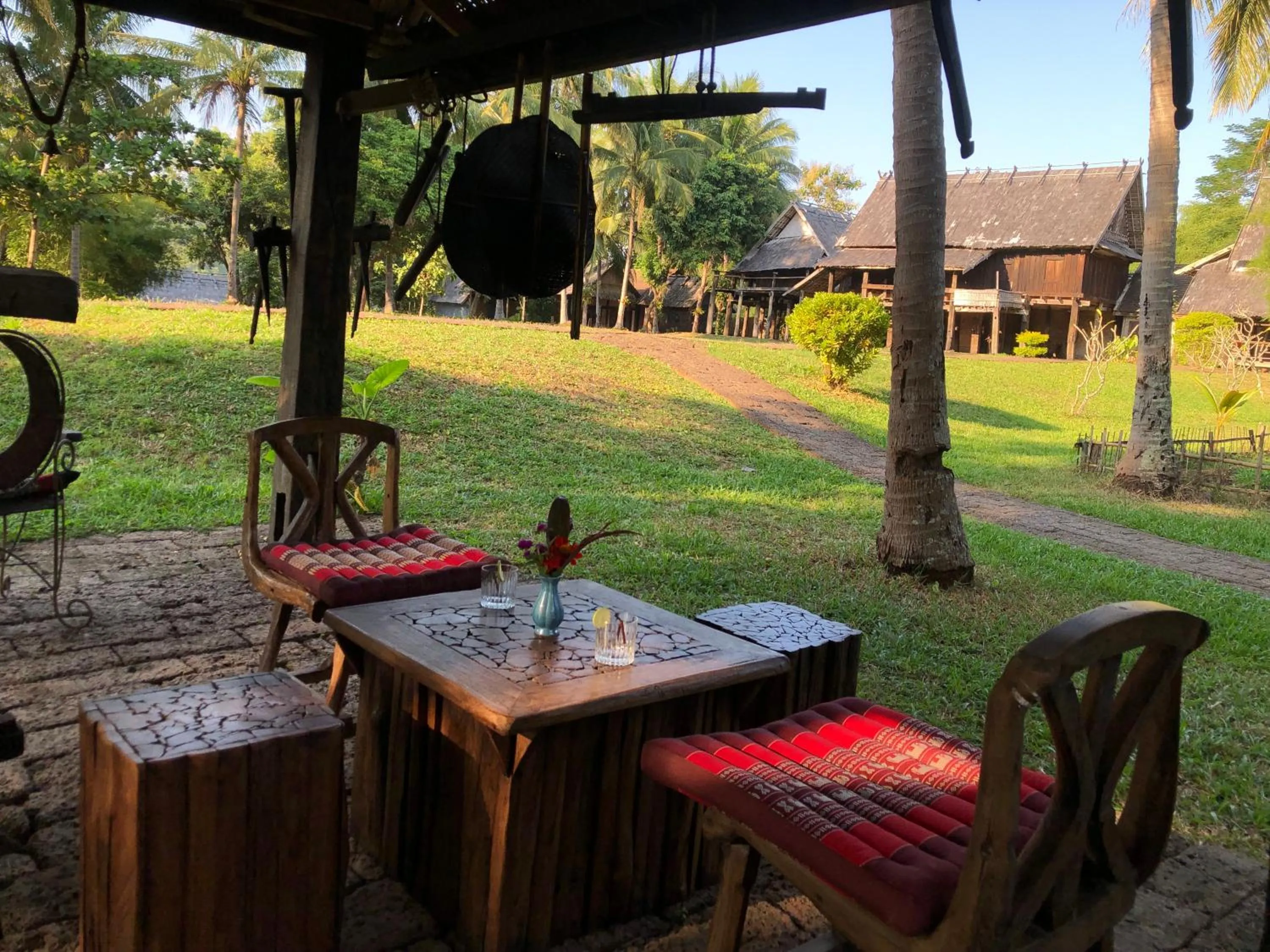 Seating area in On The Mekong Resort