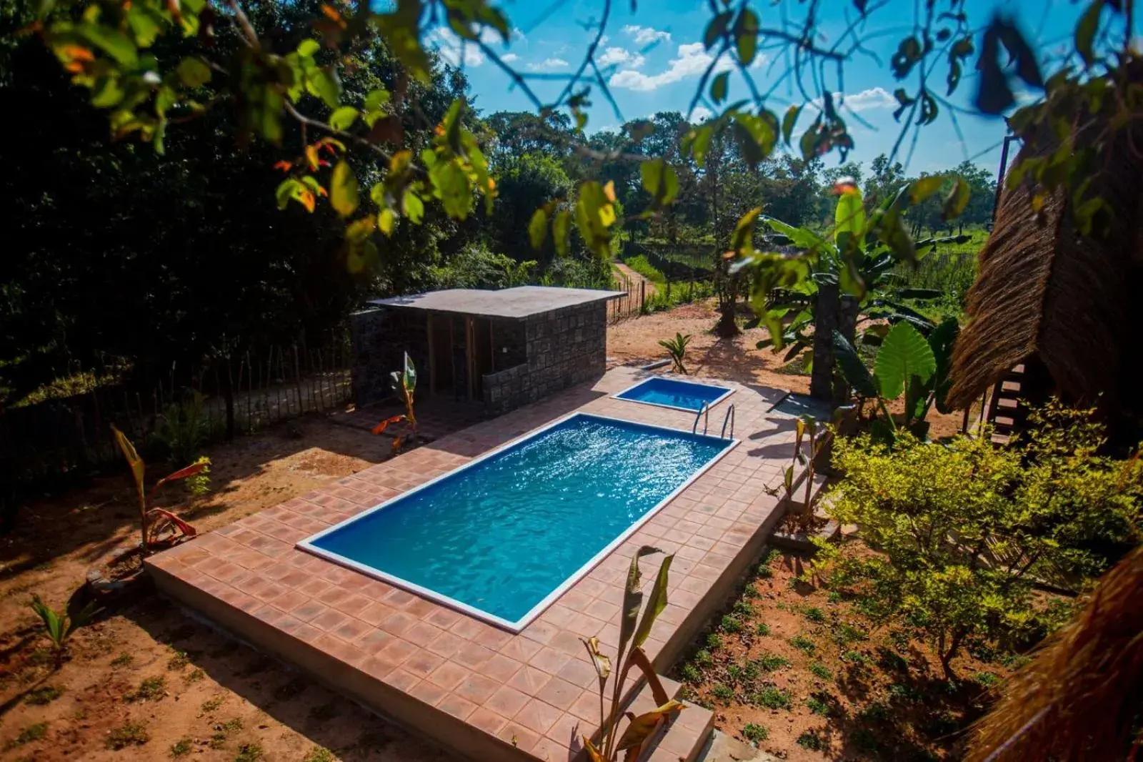 Swimming pool in Jungle Hut Resort Sigiriya Swimming pool in Jungle Hut Resort Sigiriya