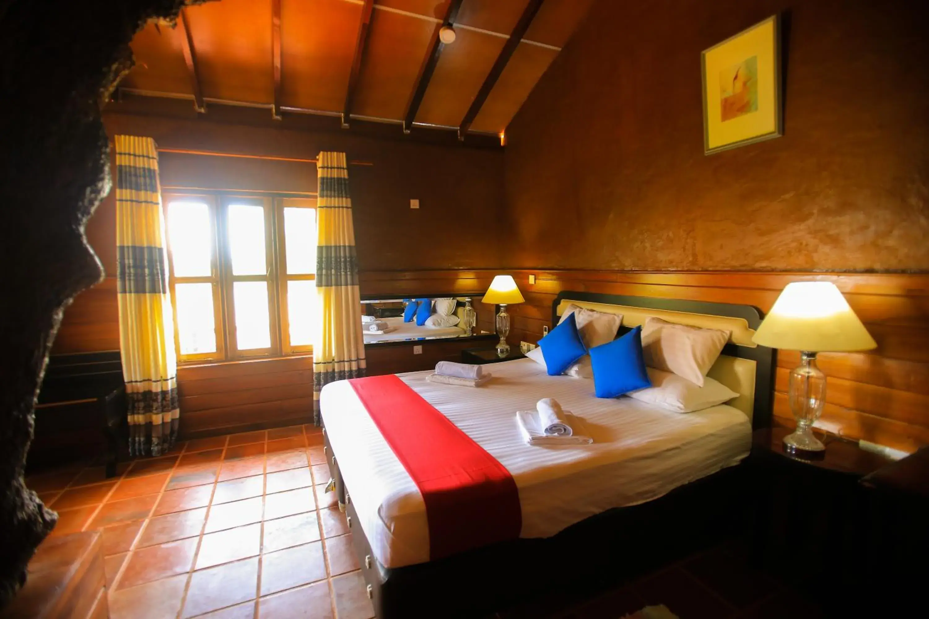 Bed in Jungle Hut Resort Sigiriya Bed in Jungle Hut Resort Sigiriya