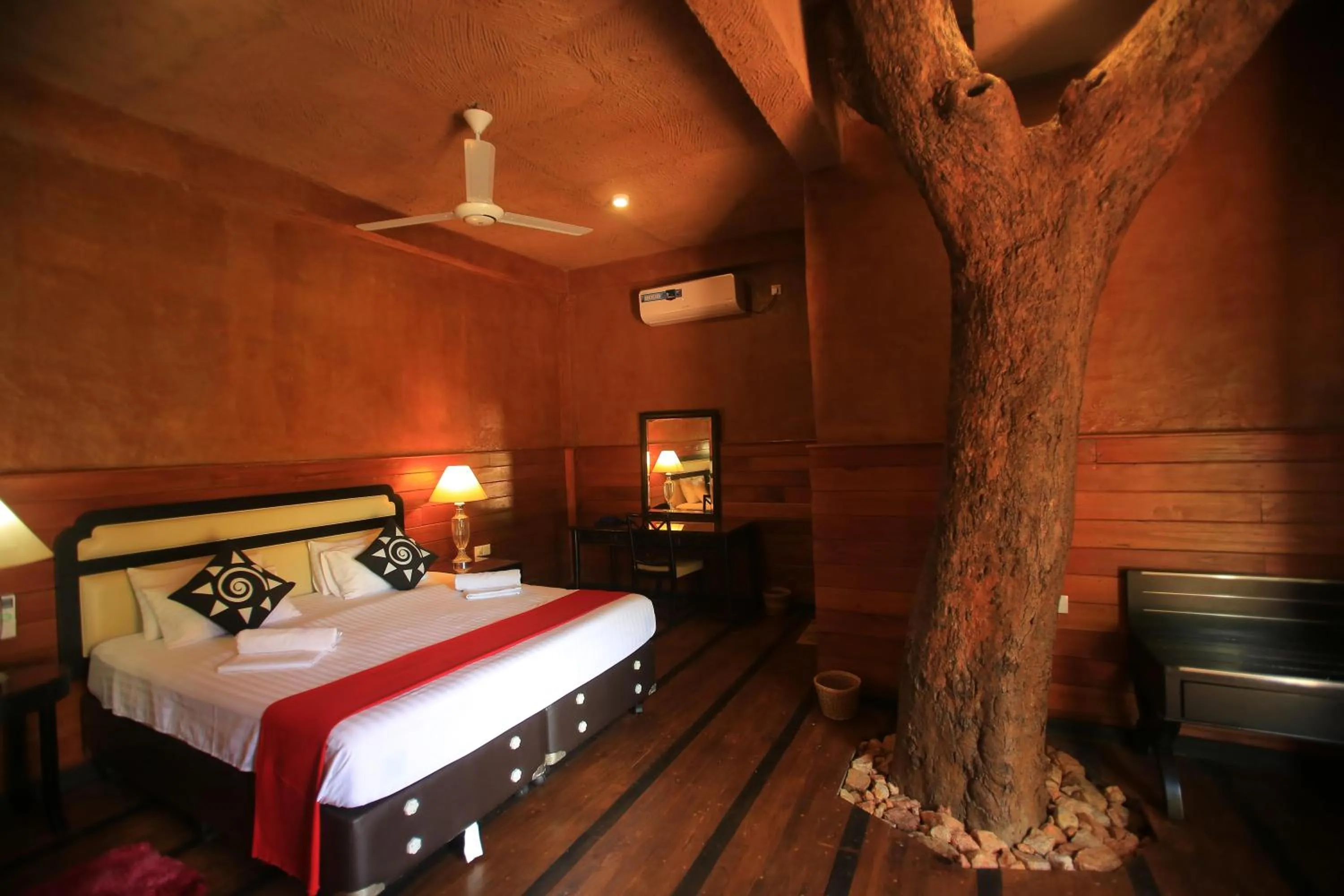 Bed in Jungle Hut Resort Sigiriya
