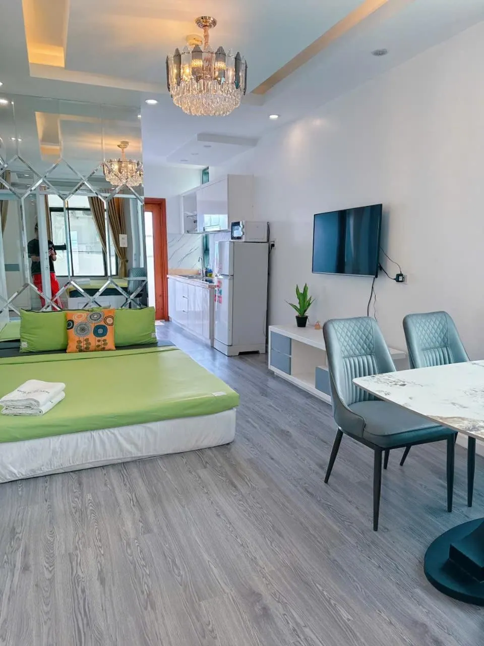 Bed in Pearl Nha Trang Beach Apartment