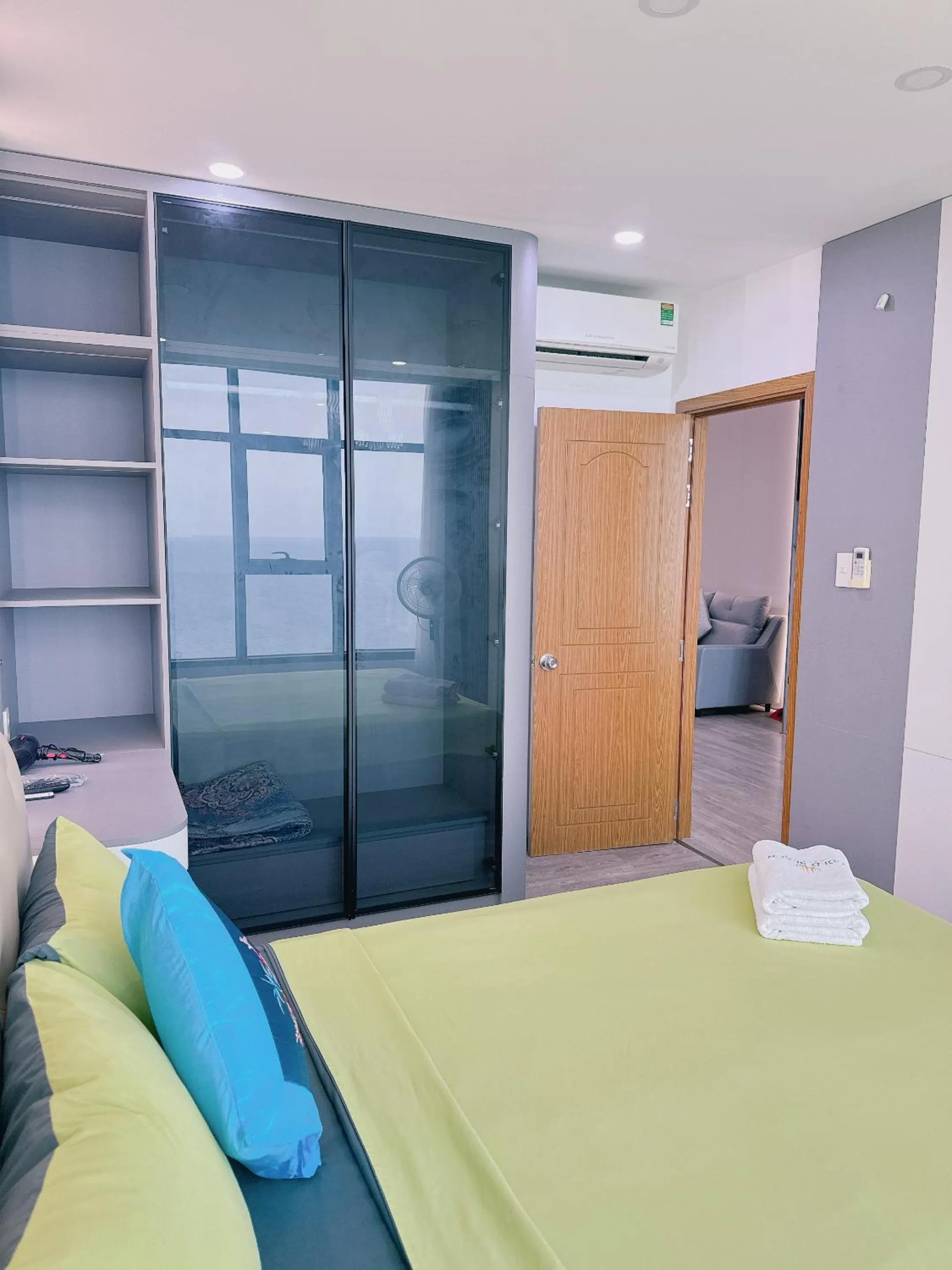 Bed in Pearl Nha Trang Beach Apartment
