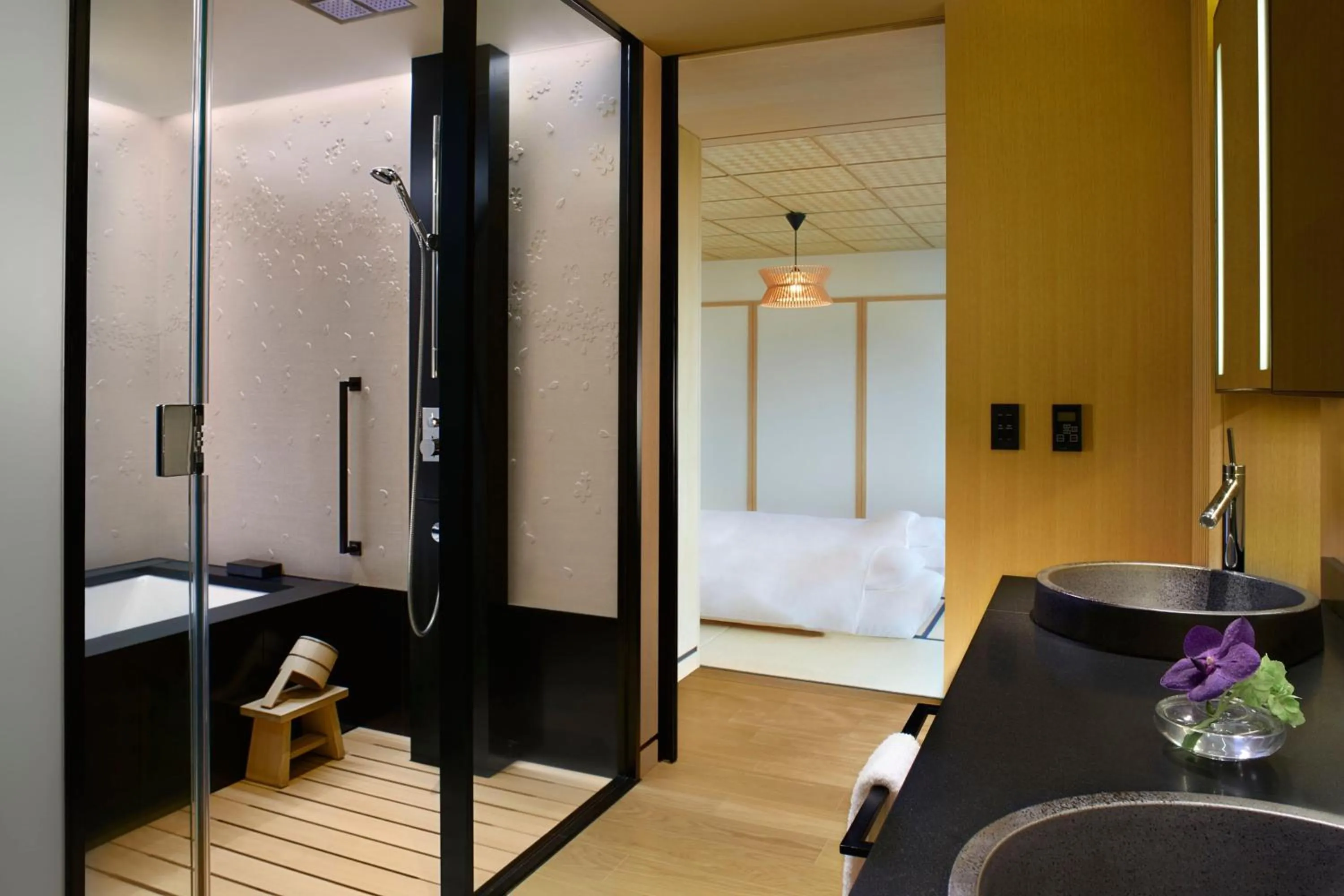 Bathroom, Bed in The Ritz-Carlton Kyoto