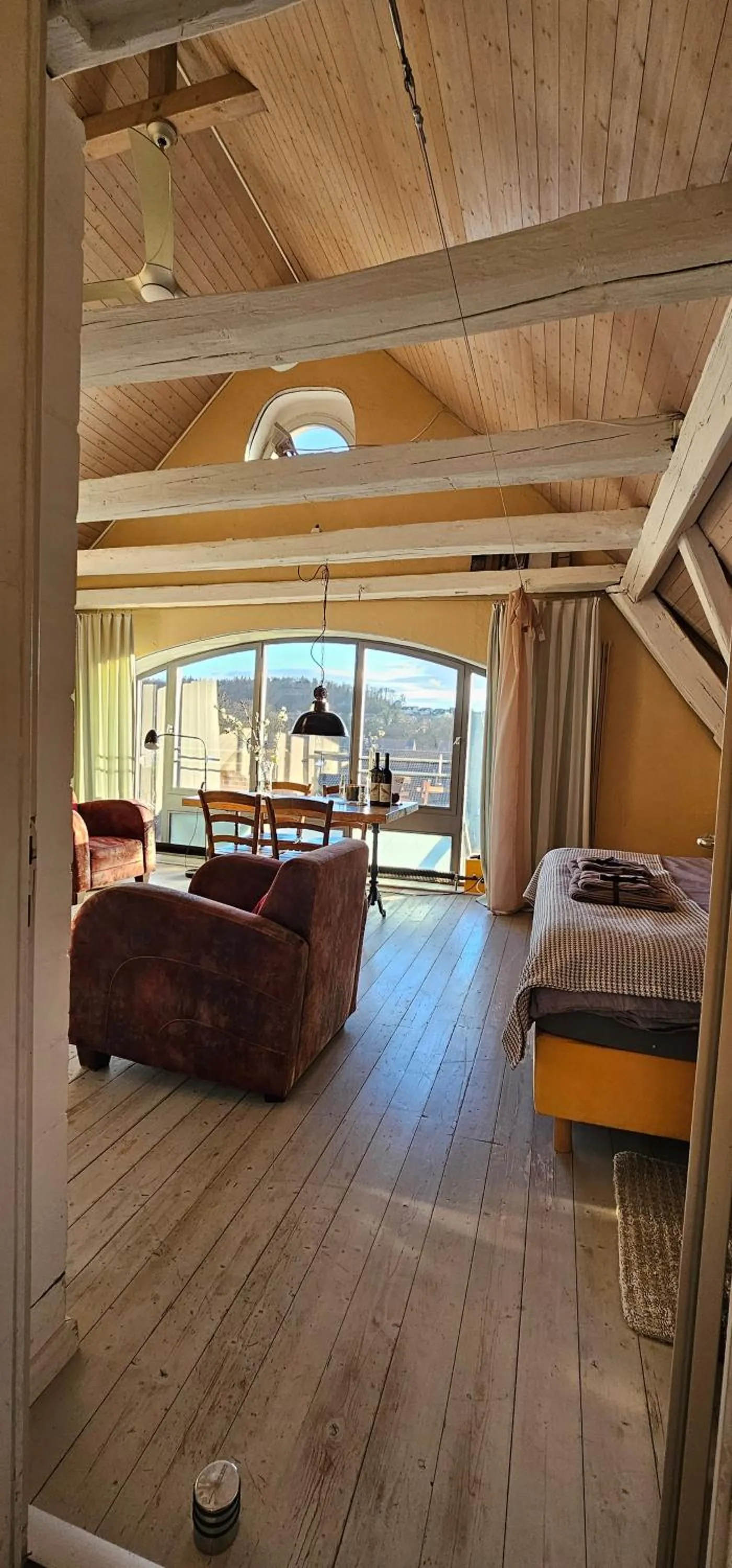 Bed in Blue Wall BnB