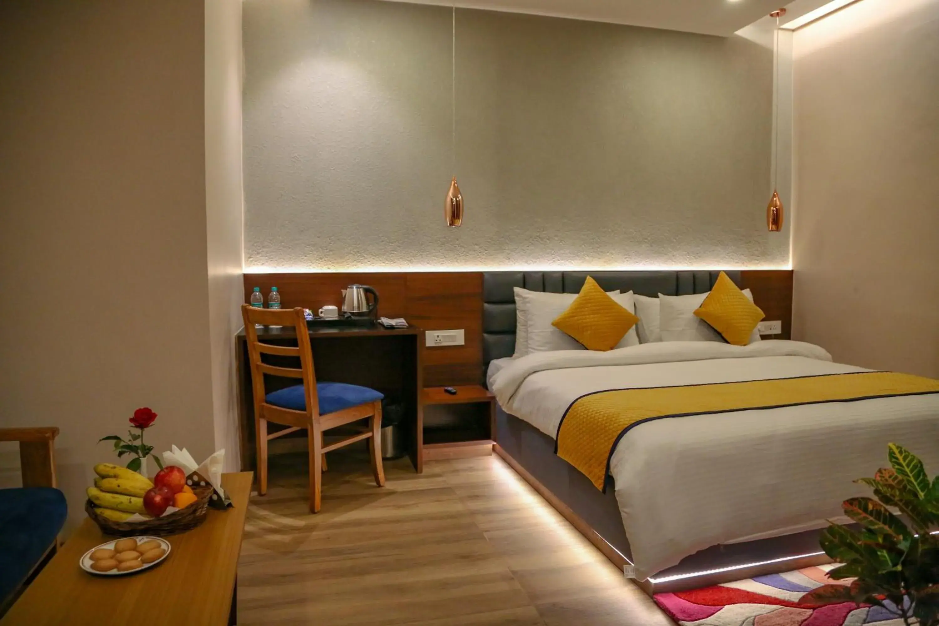 Bed in Four Leaf Hotel - Sapphire Blue, Varanasi Bed in Four Leaf Hotel - Sapphire Blue, Varanasi