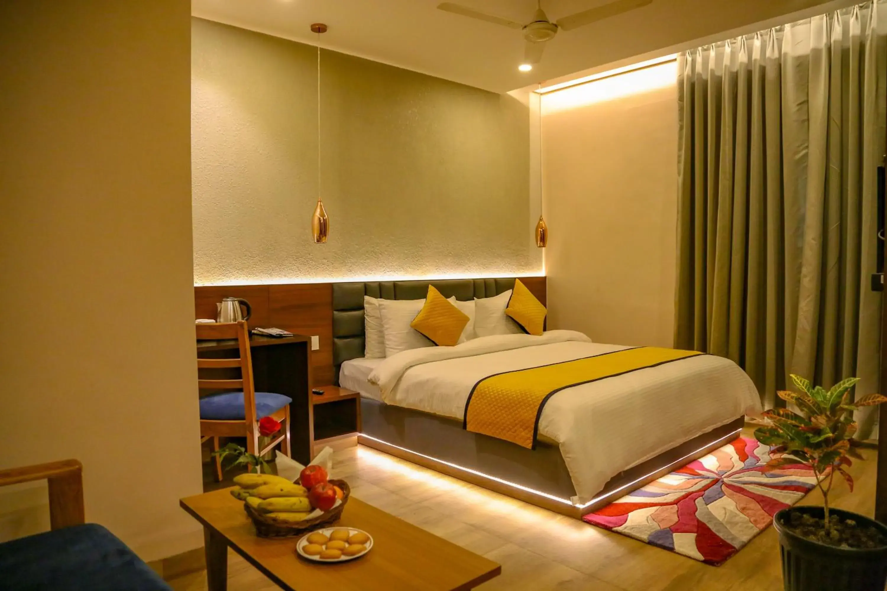 Bed in Four Leaf Hotel - Sapphire Blue, Varanasi Bed in Four Leaf Hotel - Sapphire Blue, Varanasi