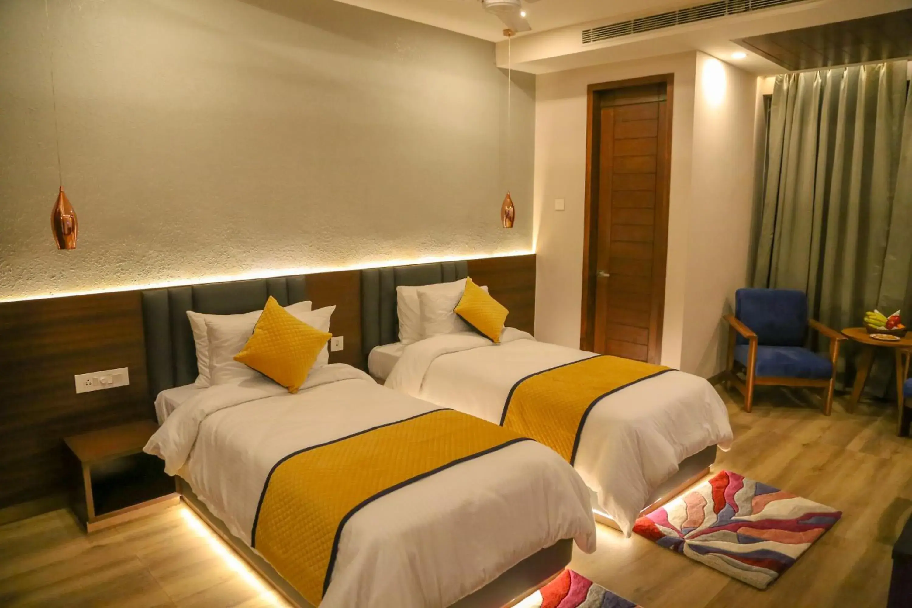Bed in Four Leaf Hotel - Sapphire Blue, Varanasi Bed in Four Leaf Hotel - Sapphire Blue, Varanasi
