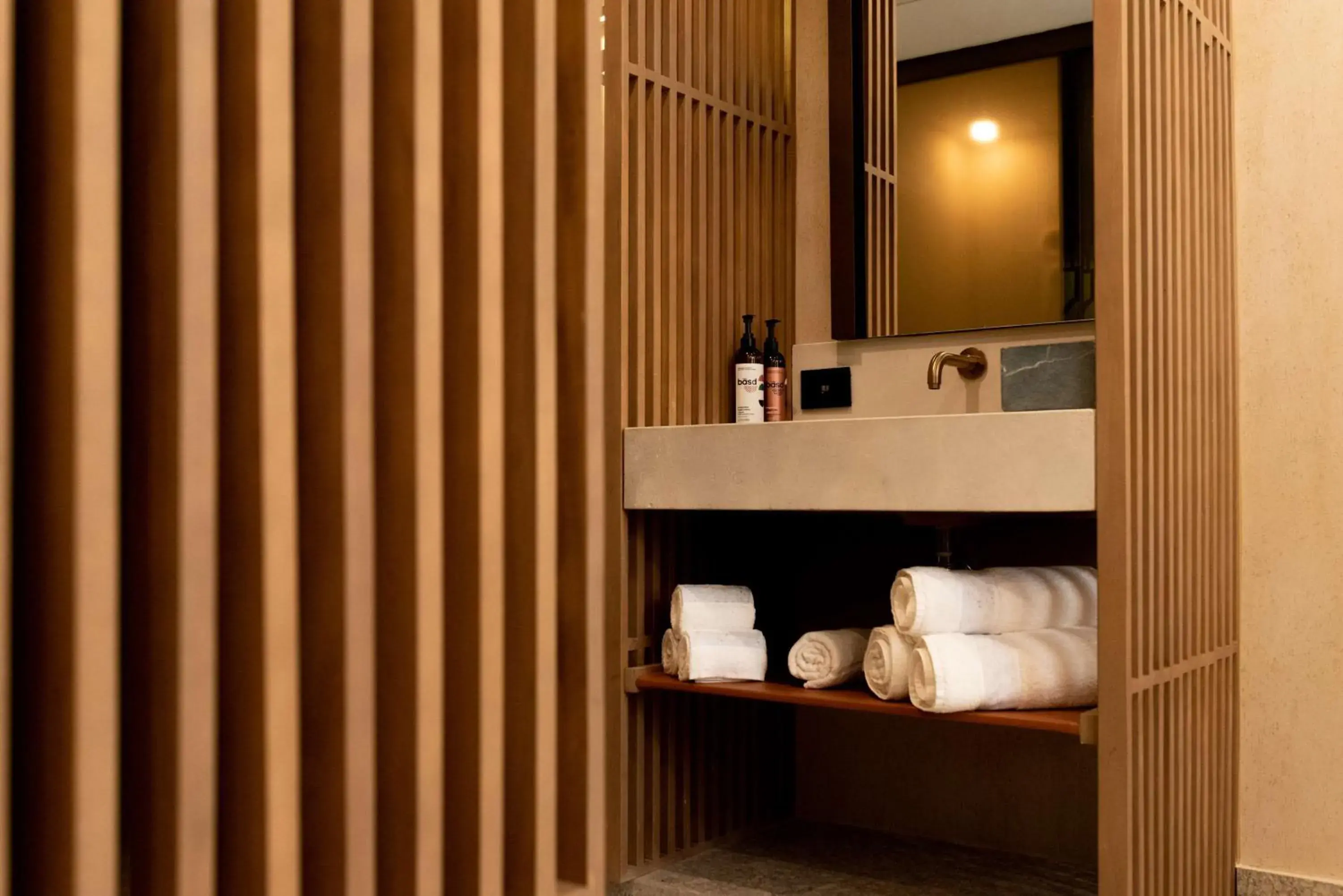 Bathroom in Motto By Hilton Tulum Bathroom in Motto By Hilton Tulum