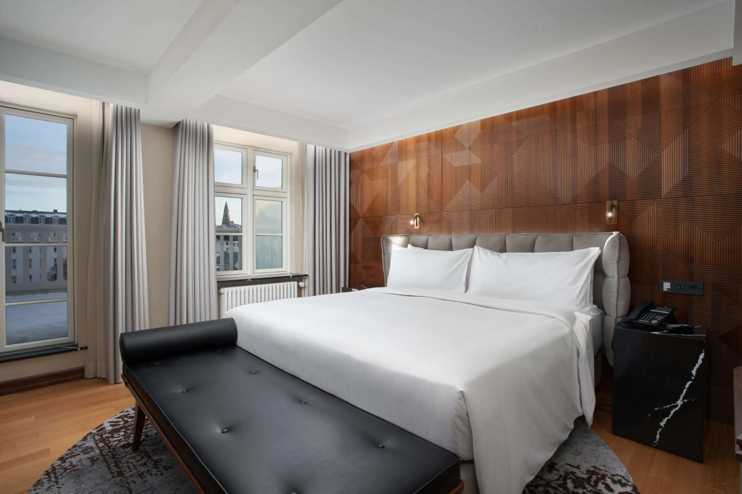 Bed in Iceland Parliament Hotel, Curio Collection By Hilton