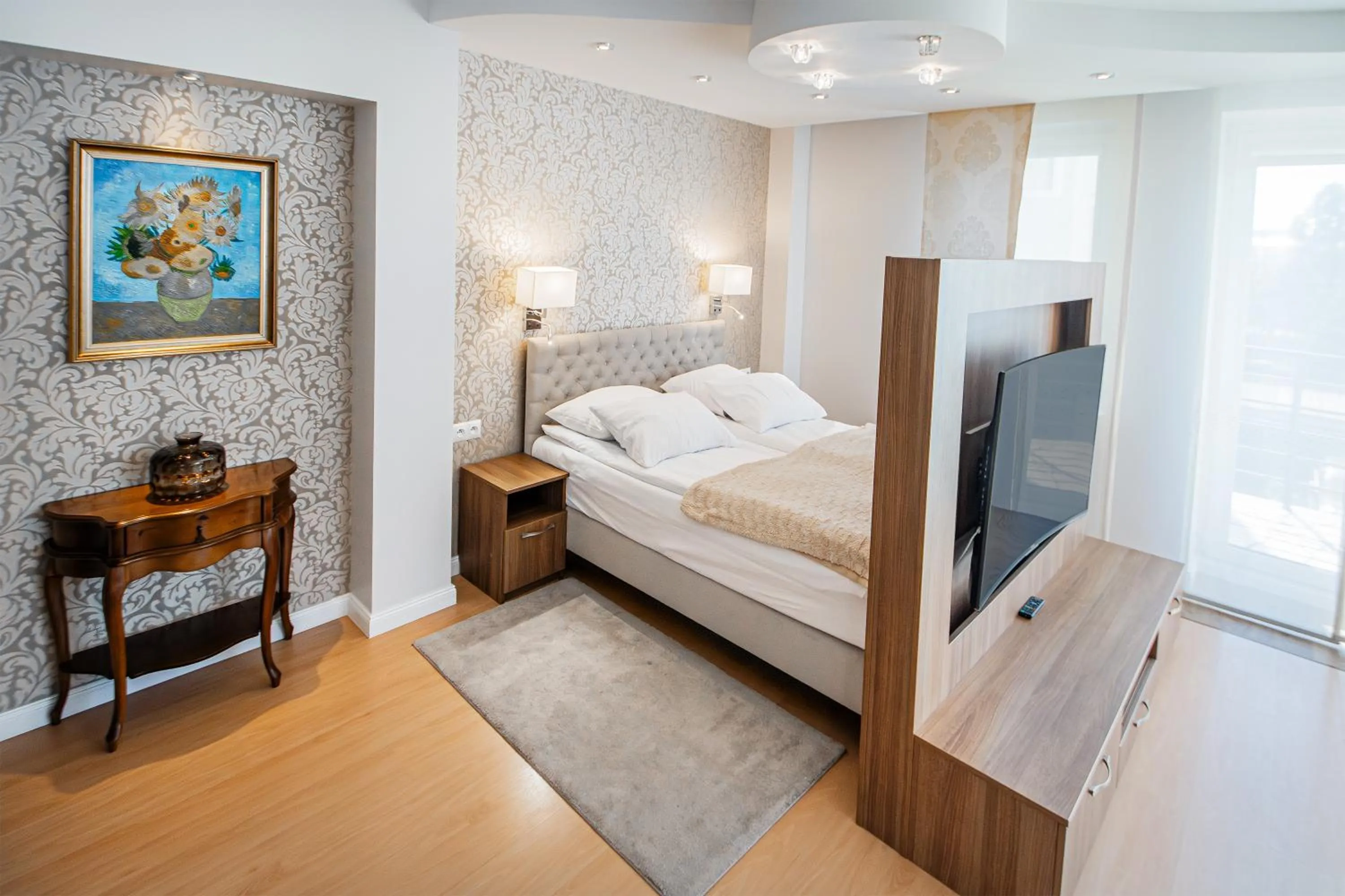 Bed in Moris Boutique Beach Hotel