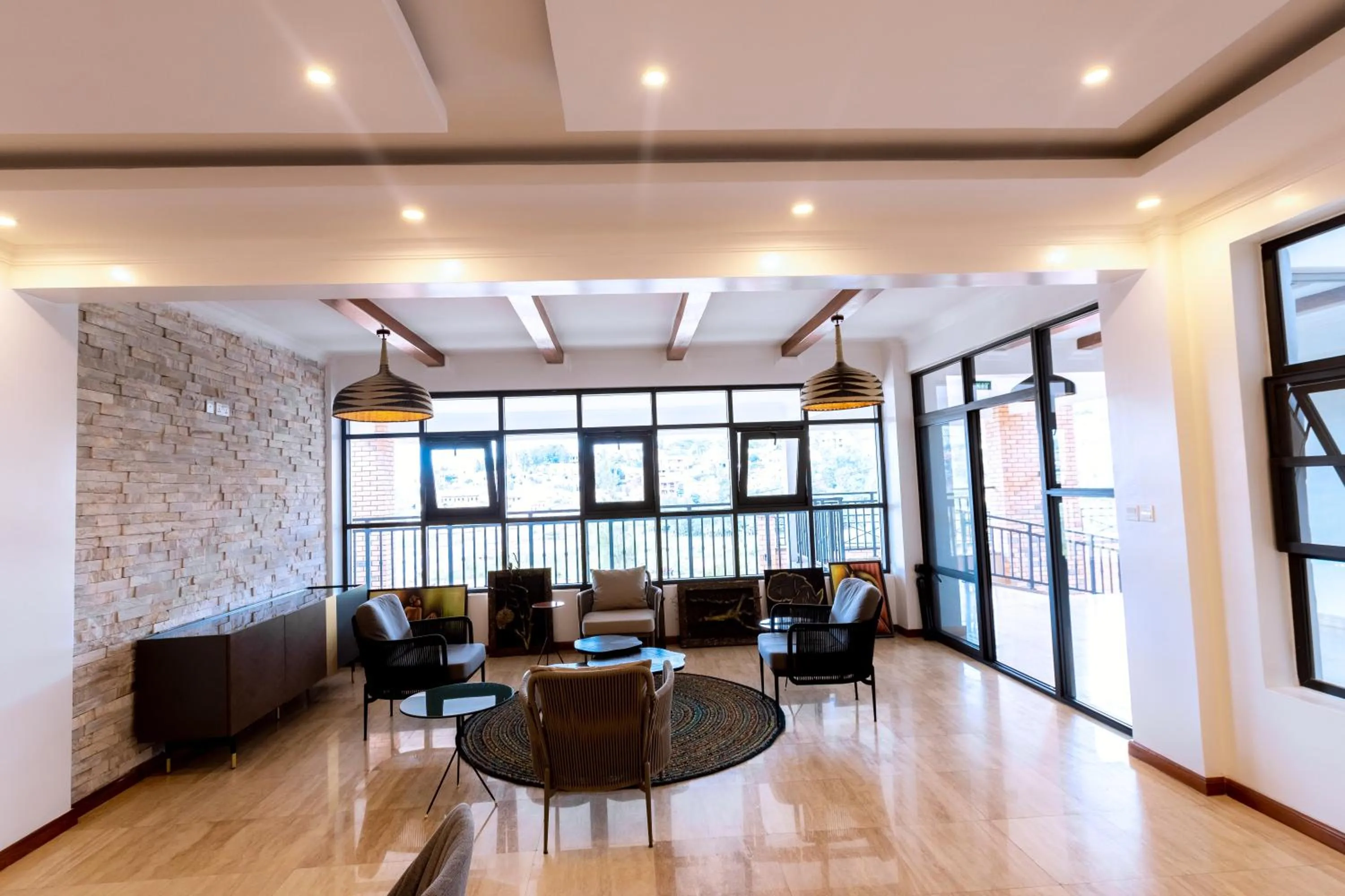 Seating area in MAYA Residences Rwanda