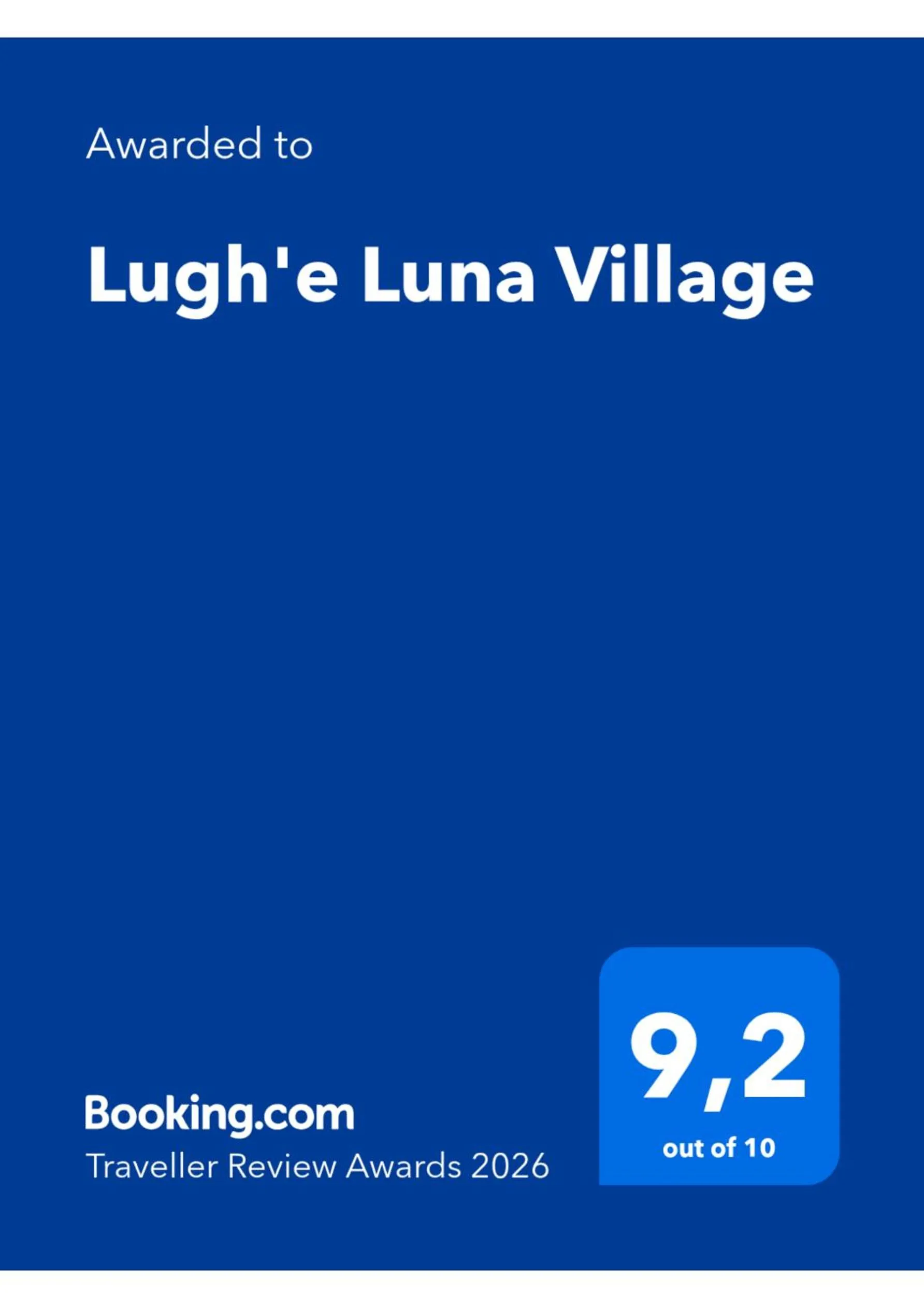 Certificate/Award in Lugh'e Luna Village