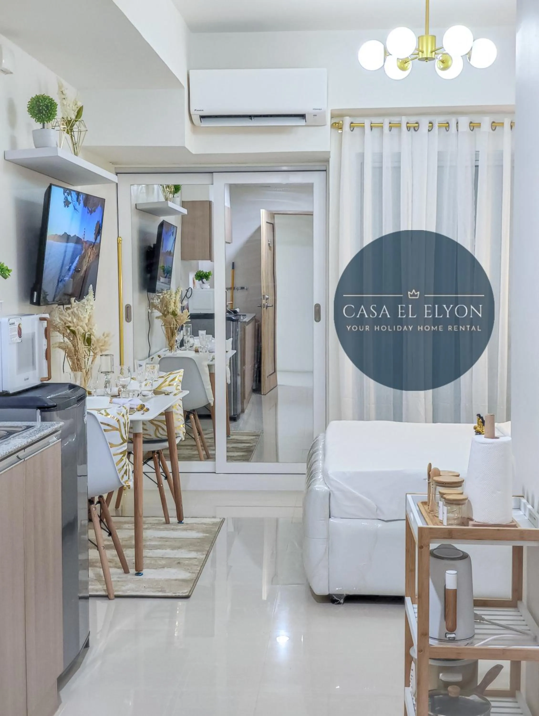Living room in White Nordic Fully-Furnished Studio at INSPIRIA