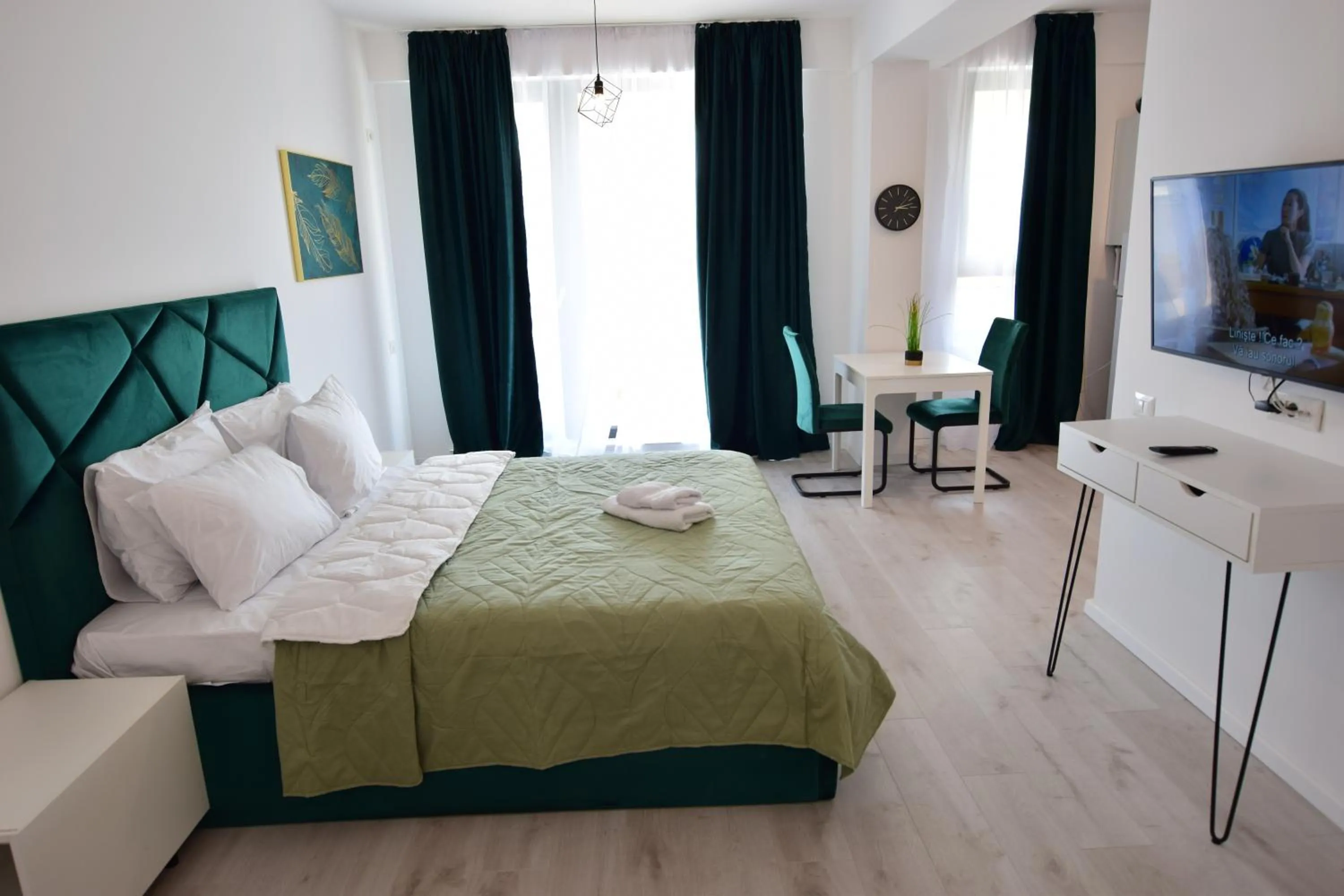 Bed in Grey Residence Apartments