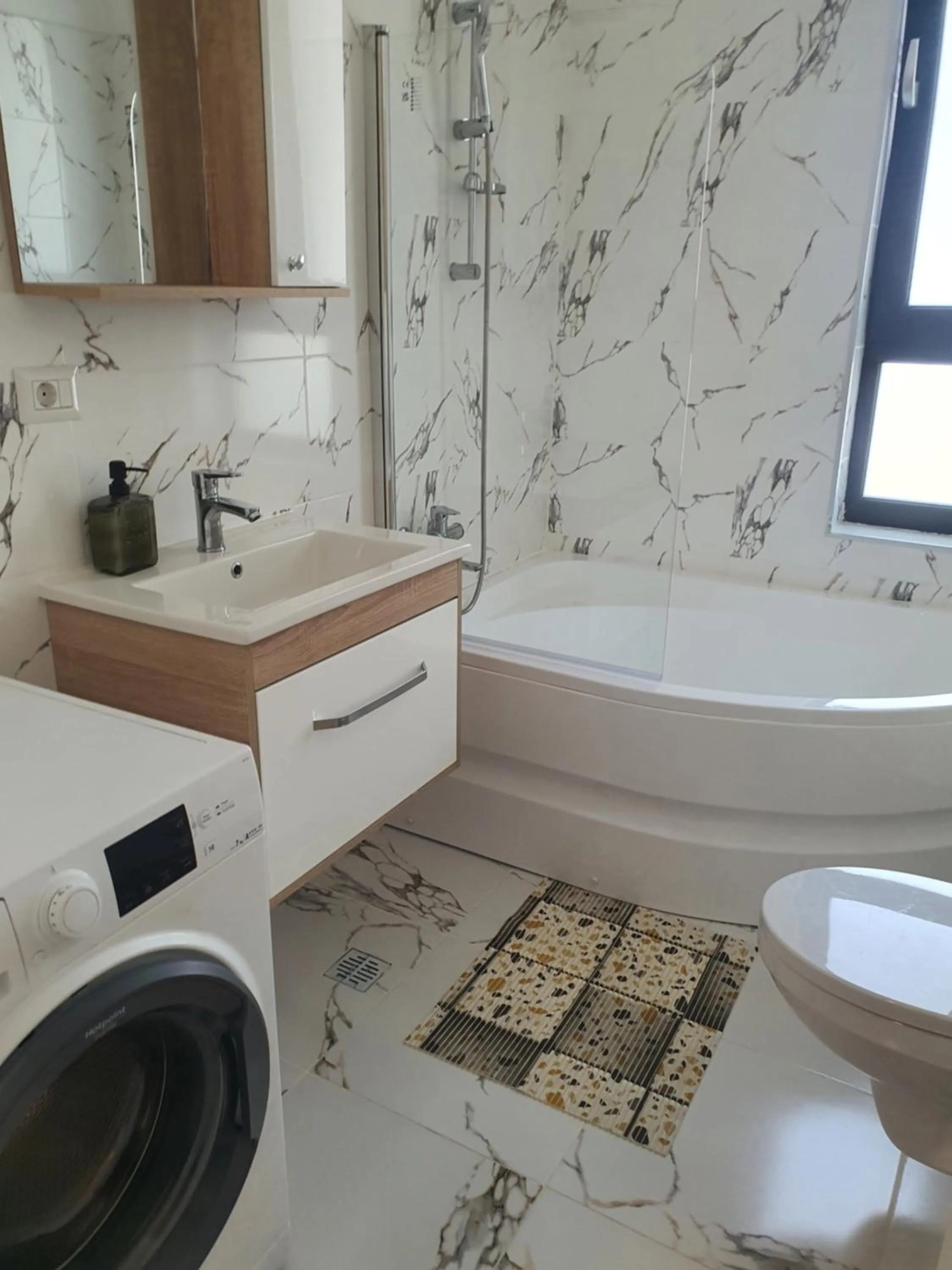 Bathroom in Grey Residence Apartments
