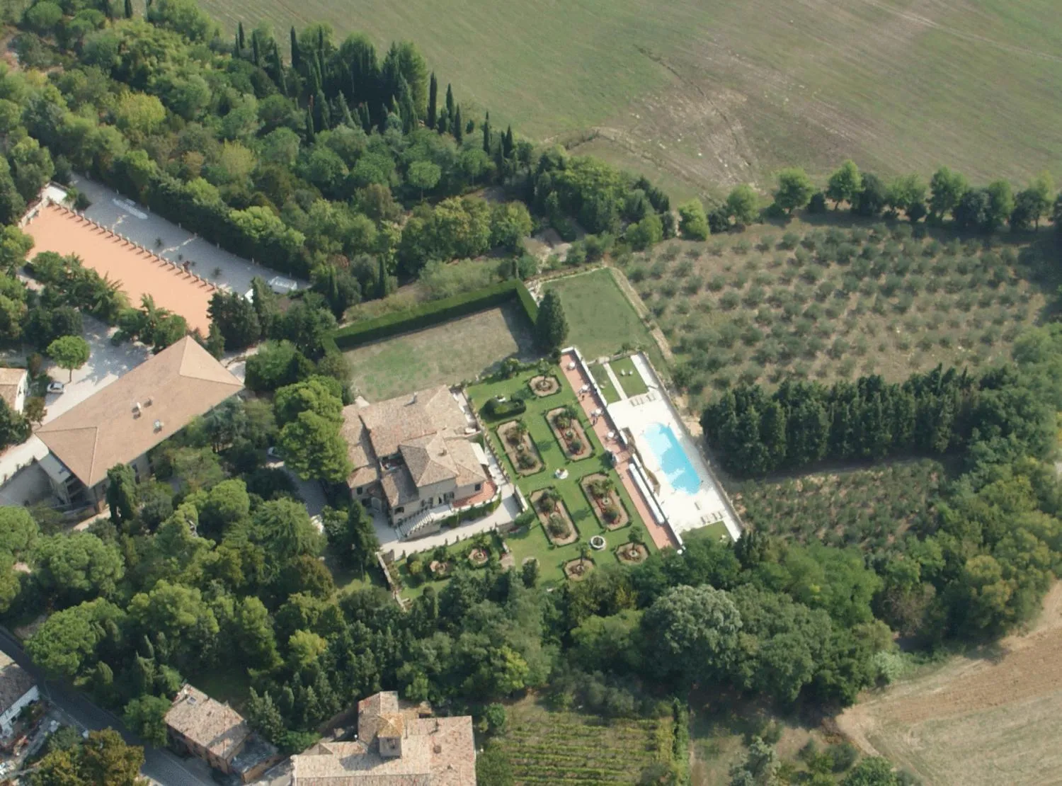 Bird's eye view in Villa Cattani Stuart XVII secolo
