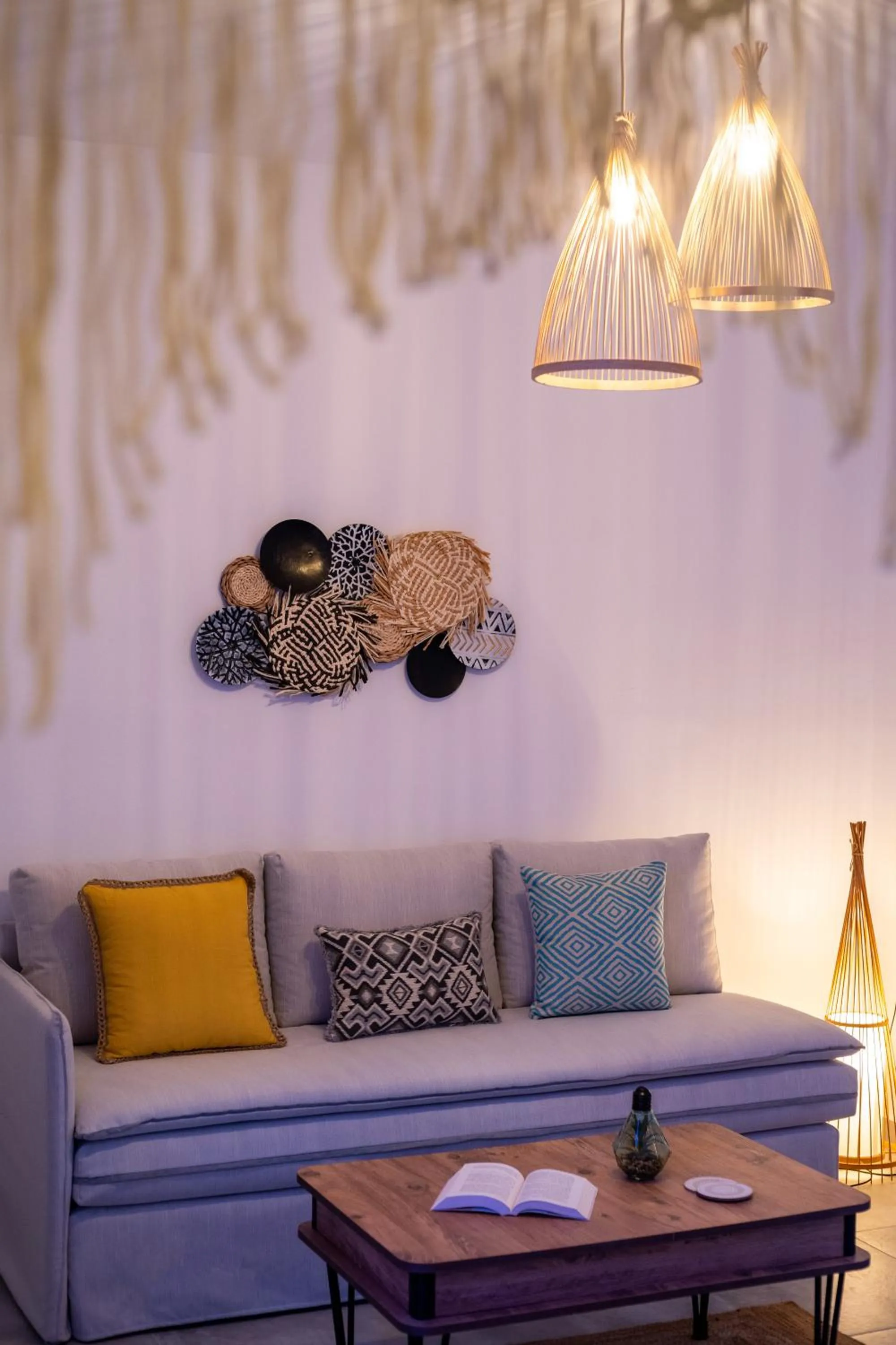 Seating area in SantoRossa Luxury Villas