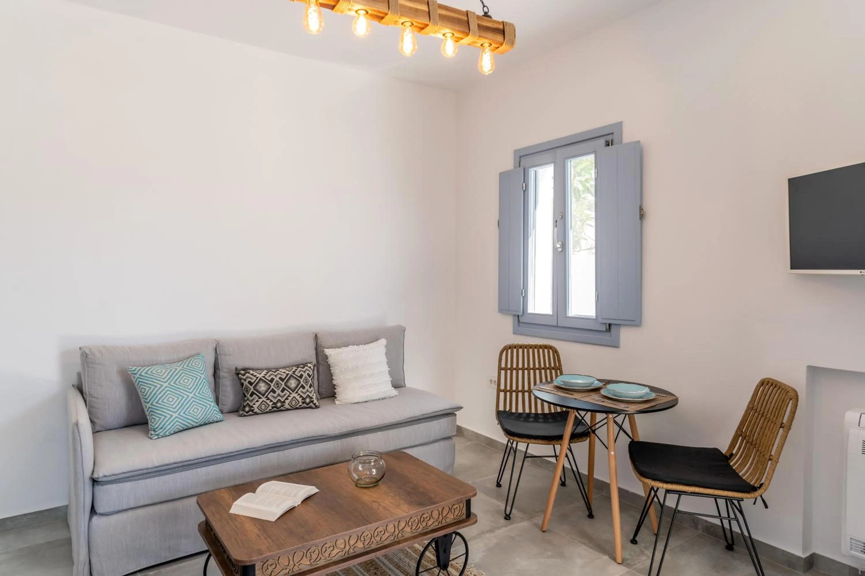 Seating area in SantoRossa Luxury Villas