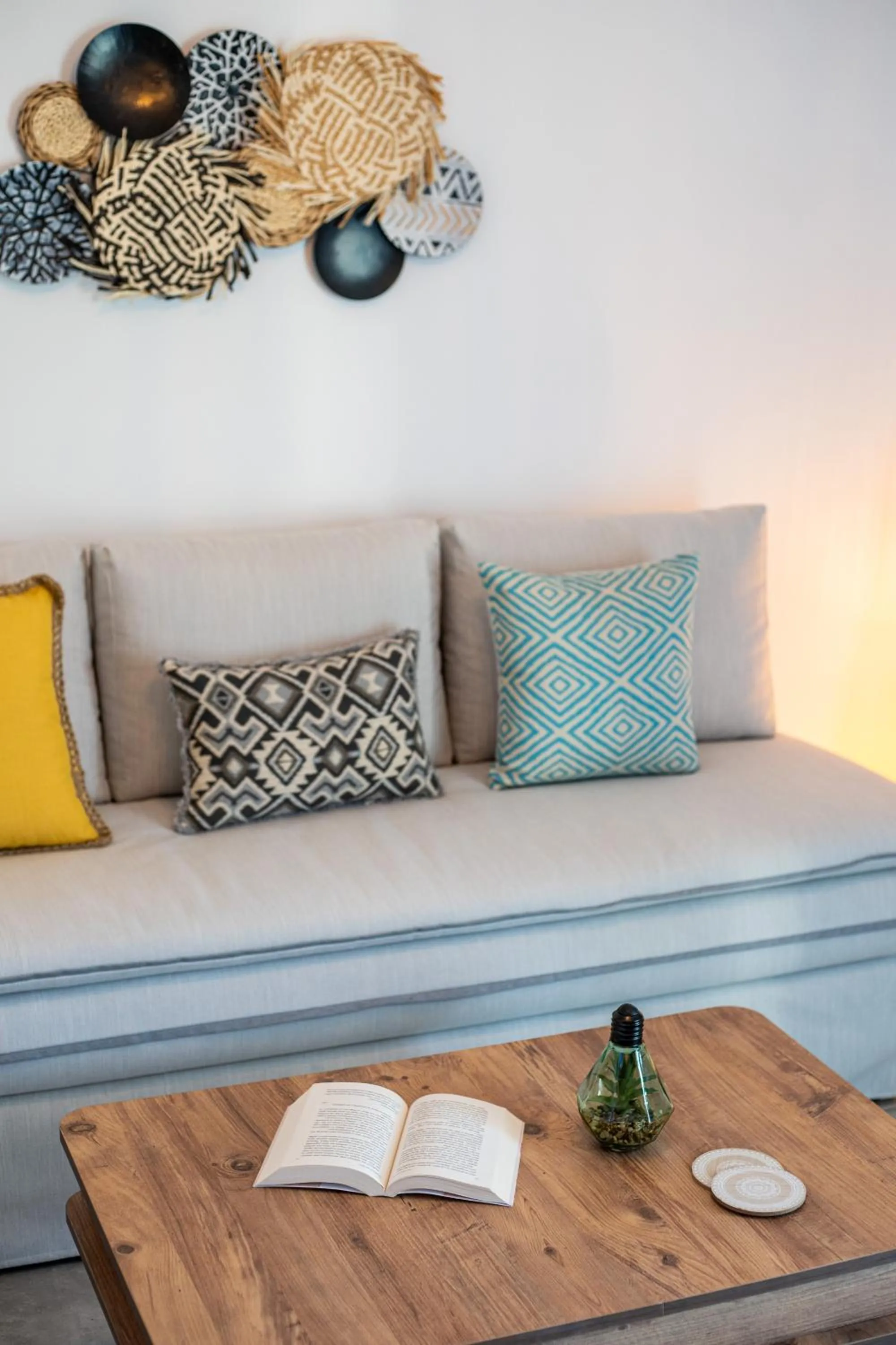 Seating area in SantoRossa Luxury Villas