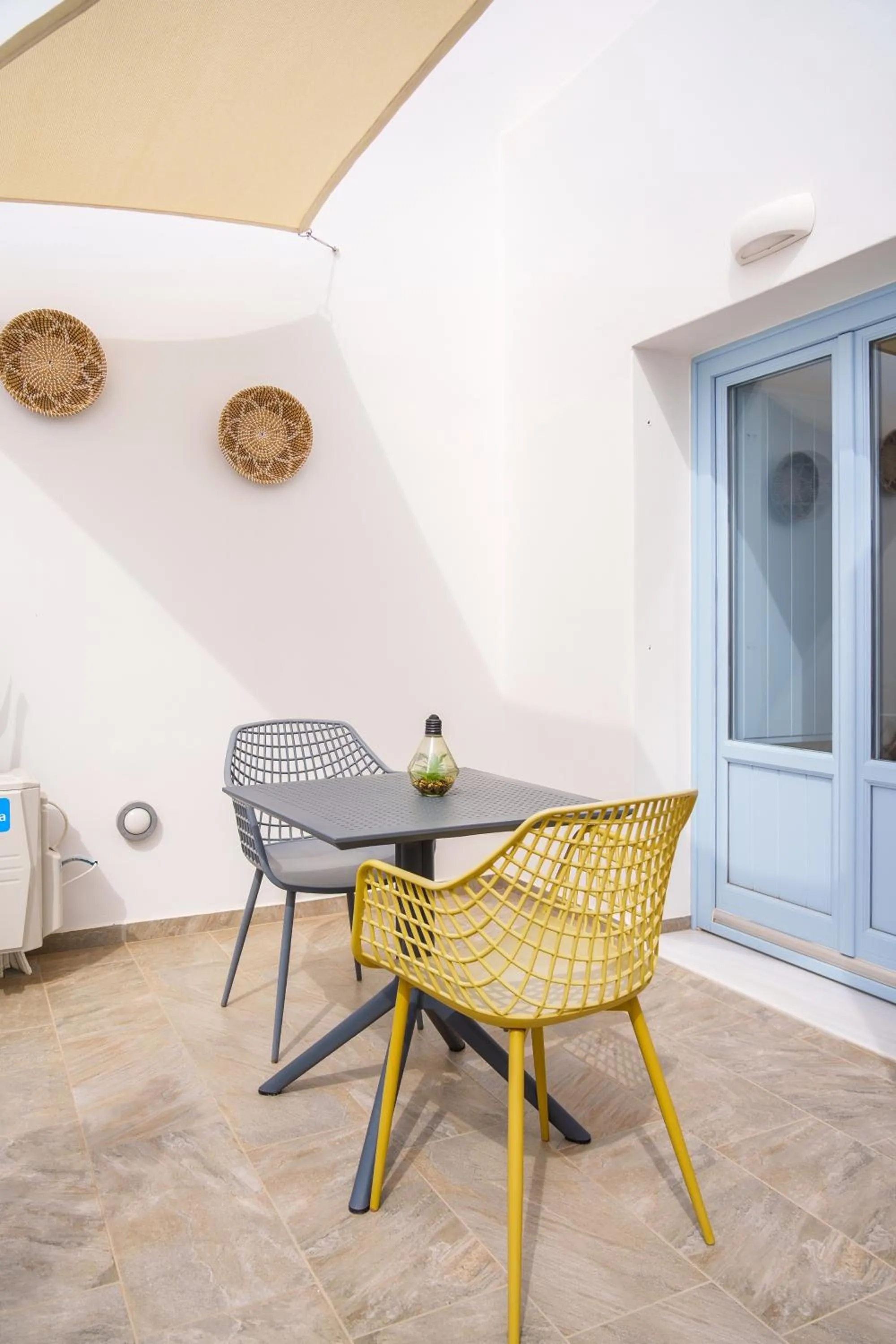 Seating area in SantoRossa Luxury Villas