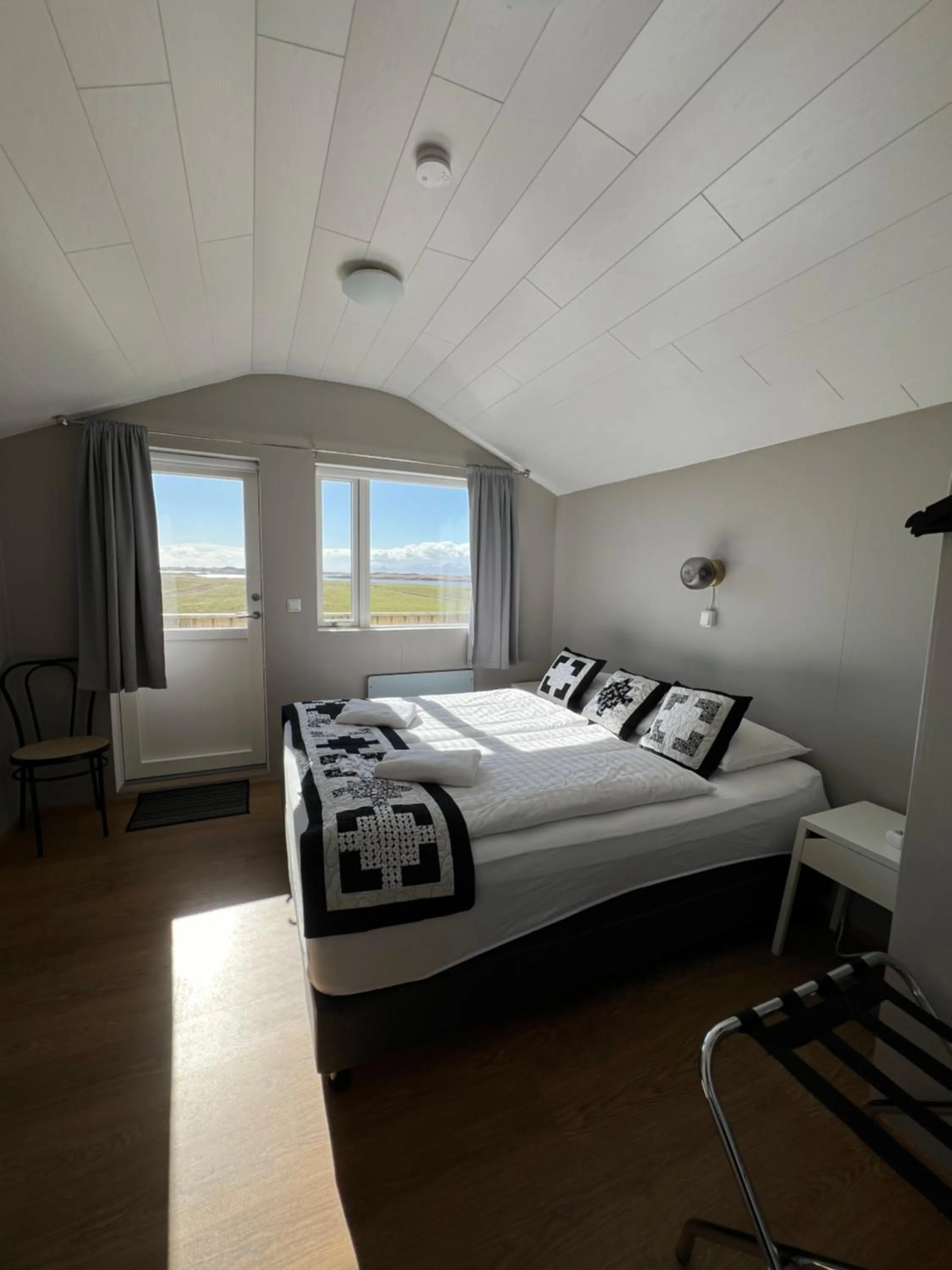 Bed in Sauðanes Guesthouse