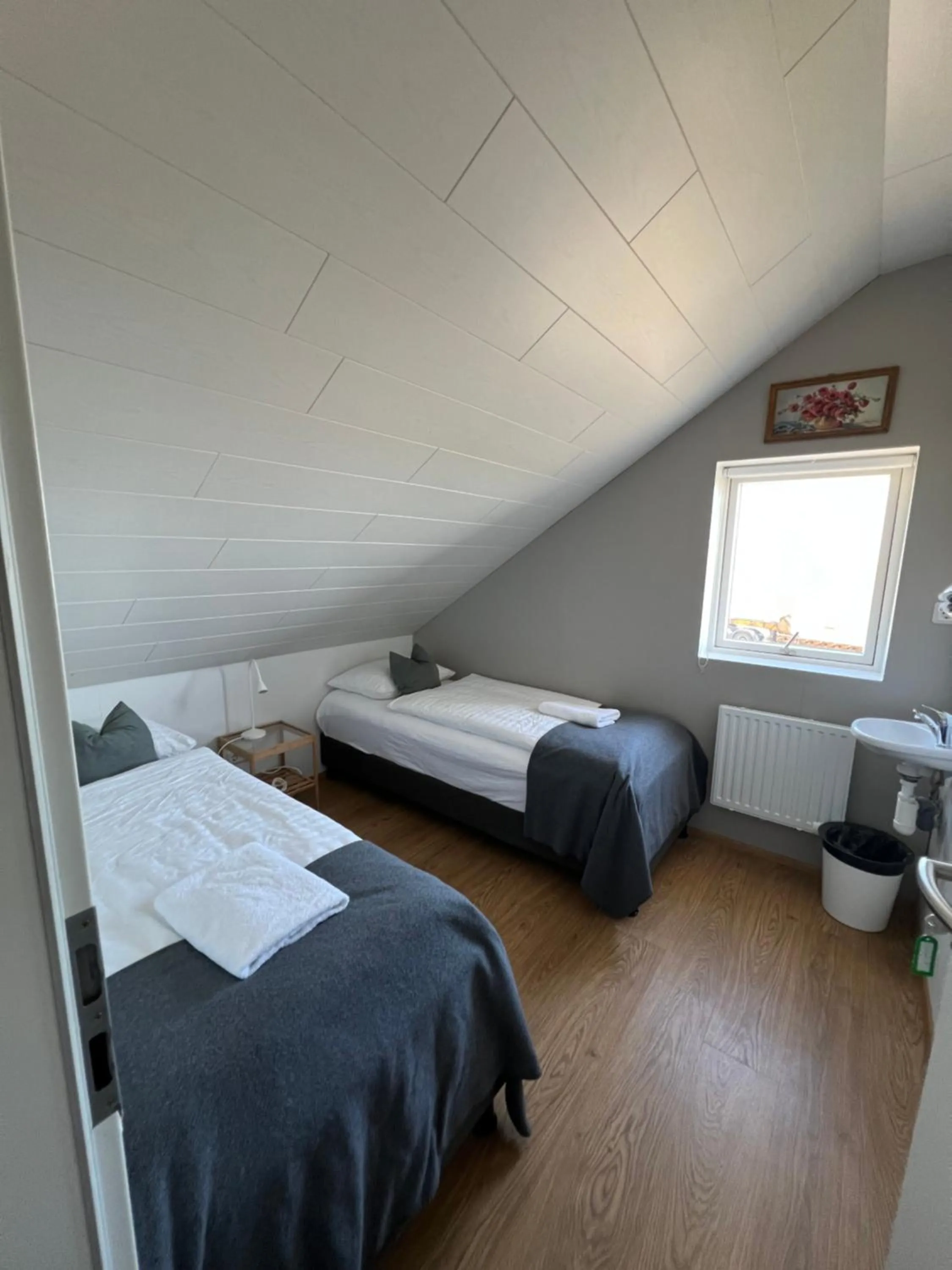 Bed in Sauðanes Guesthouse