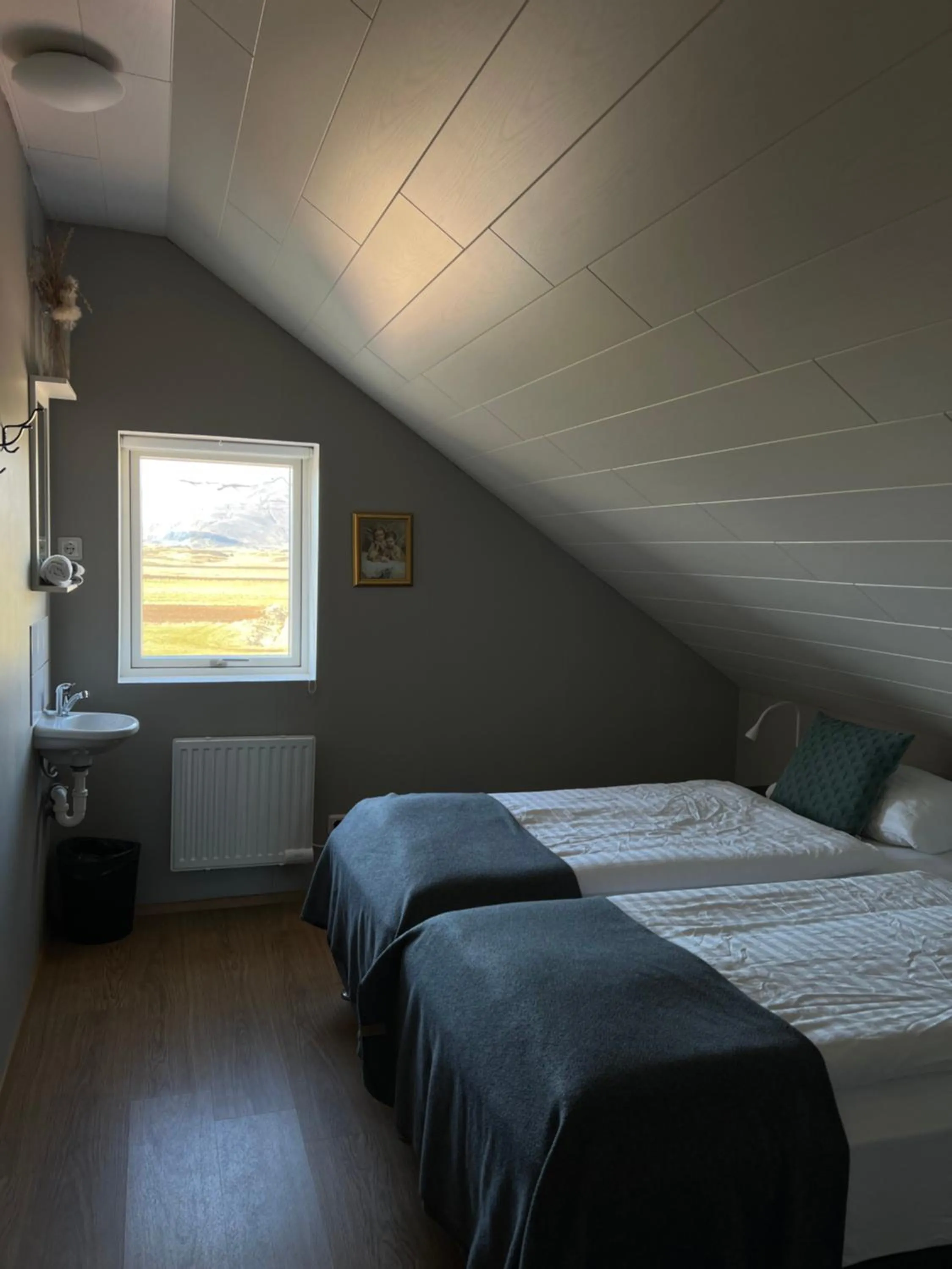 Bed in Sauðanes Guesthouse