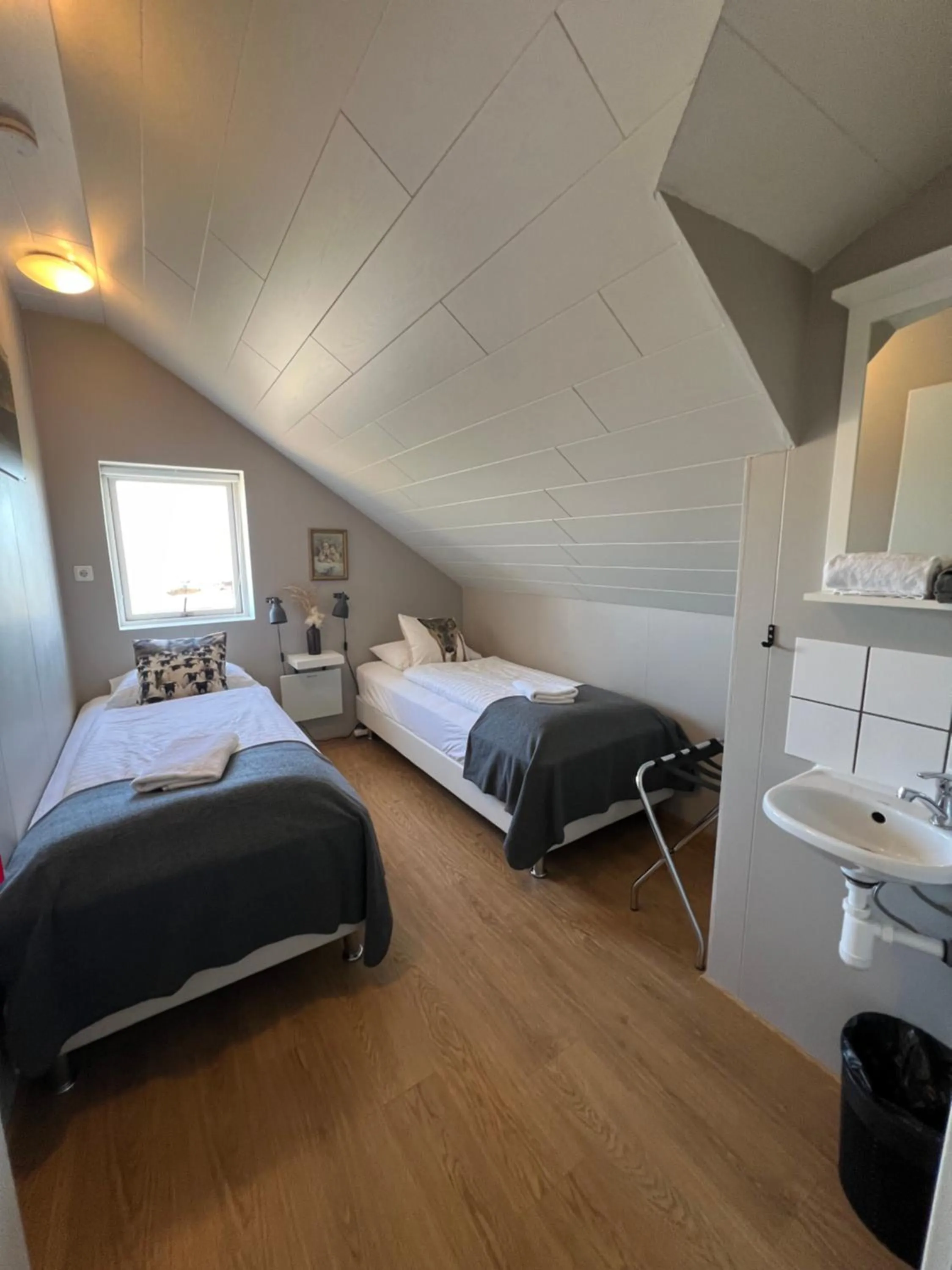Bed in Sauðanes Guesthouse