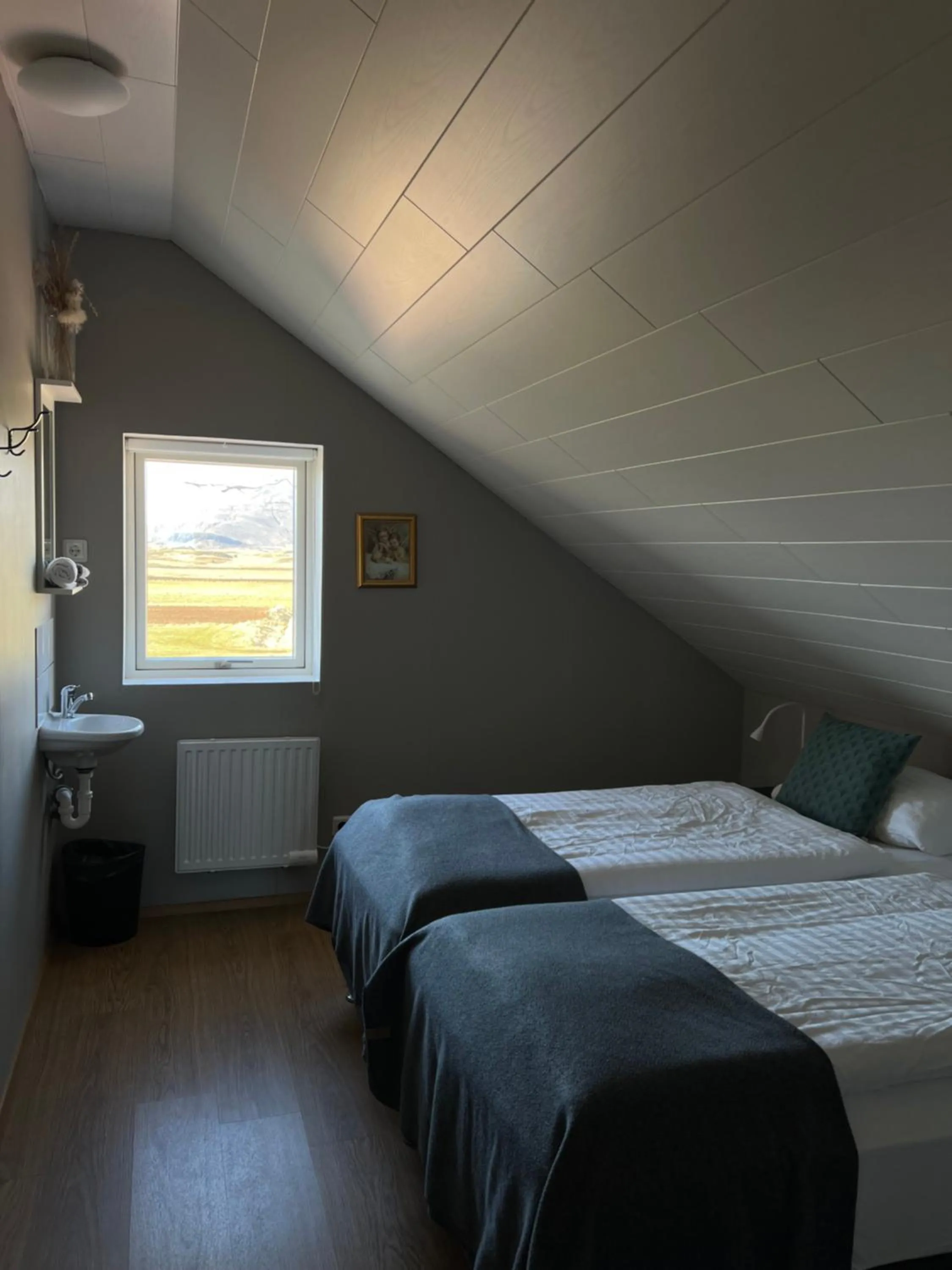 Bed in Sauðanes Guesthouse