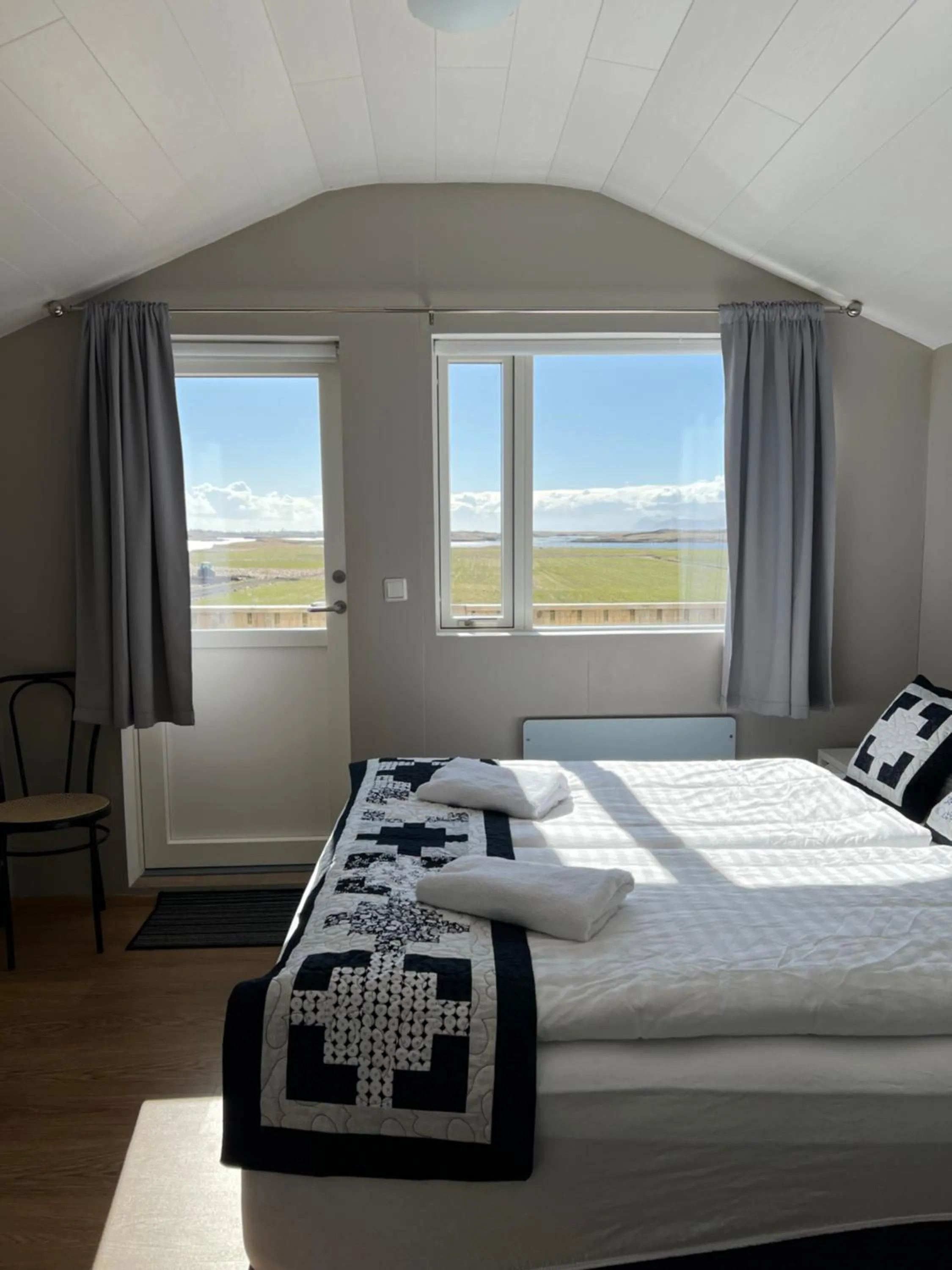 Bed in Sauðanes Guesthouse