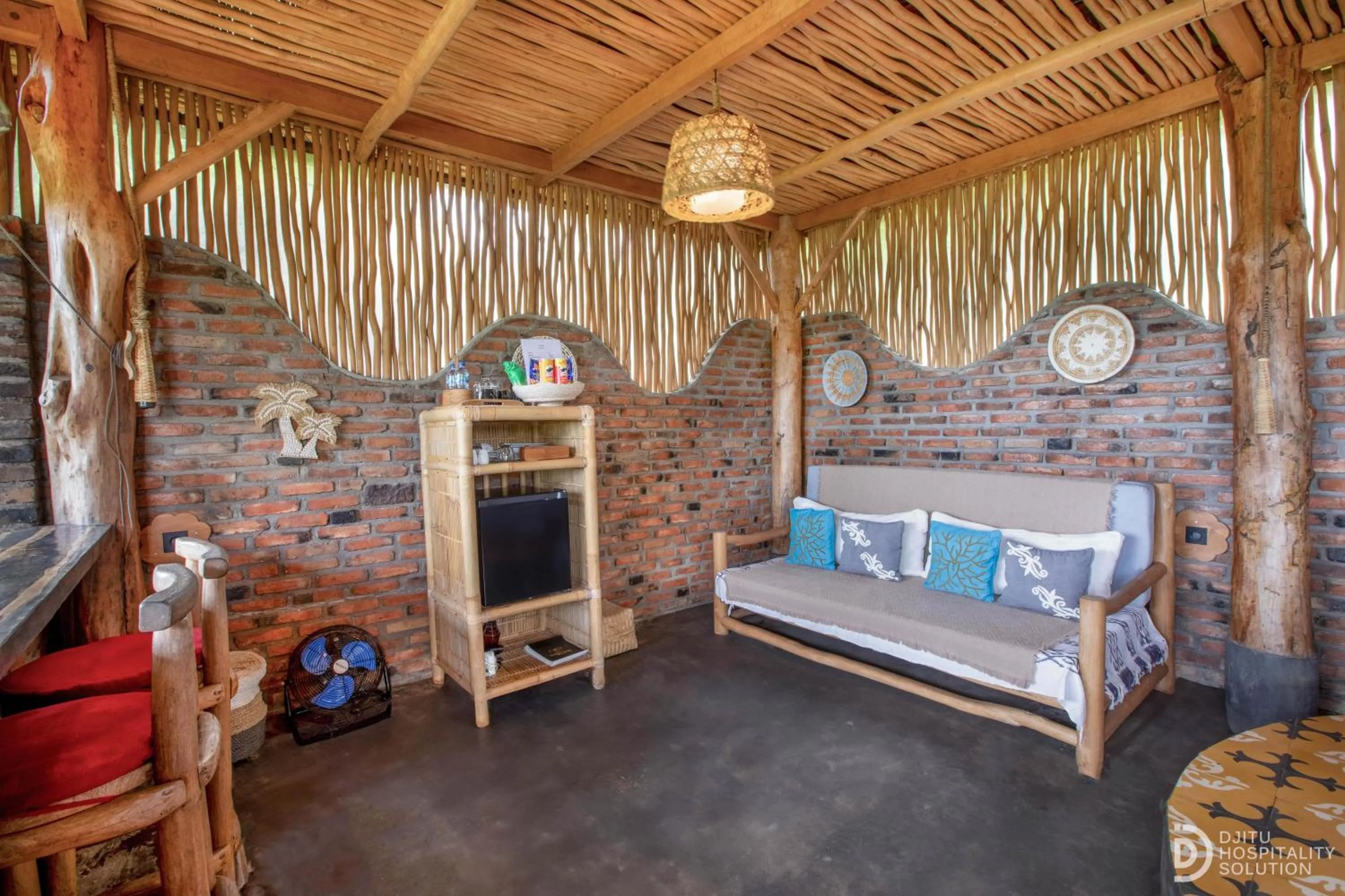 Seating area, Bed in Shigar Livin Bali