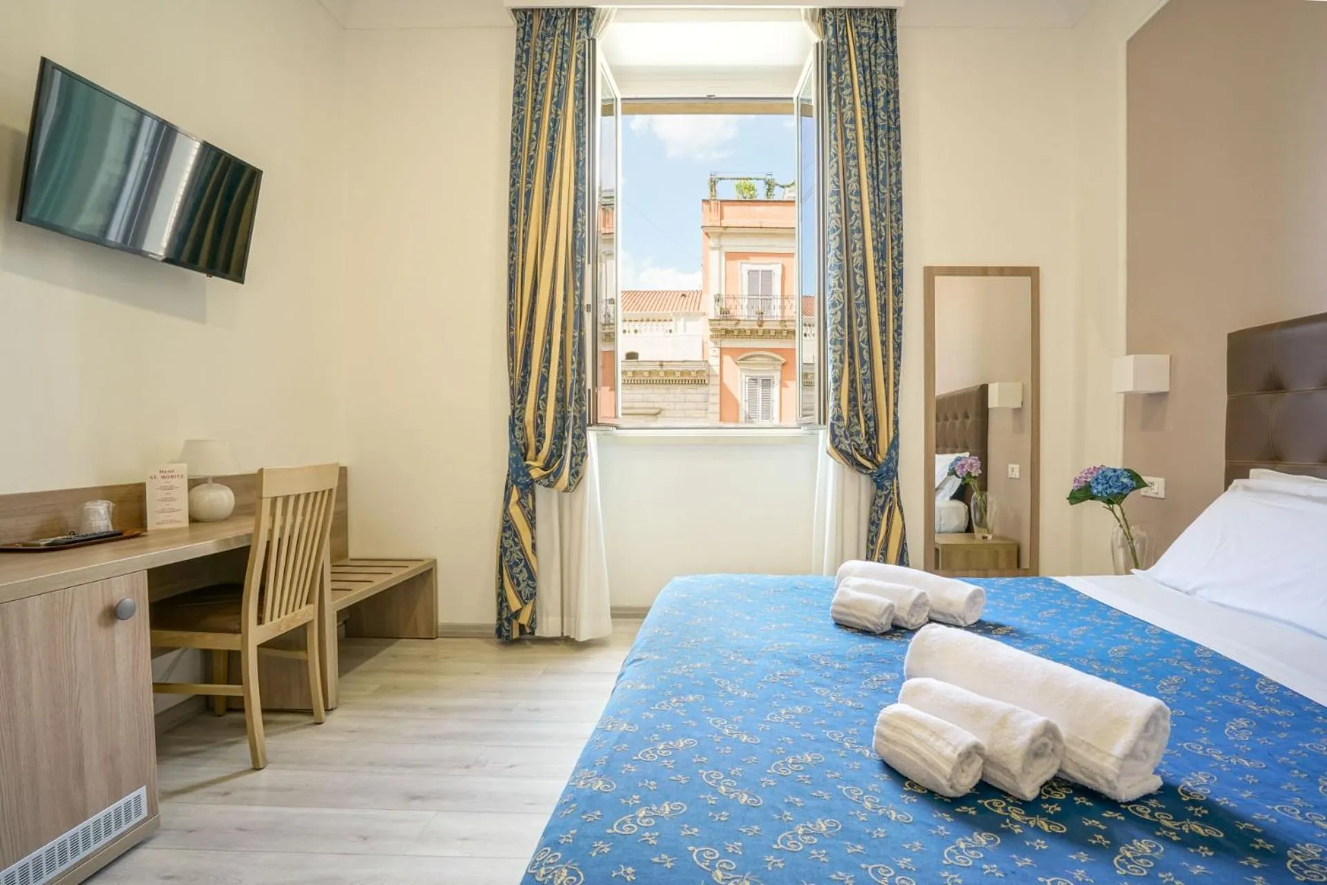 Bed in Hotel St. Moritz