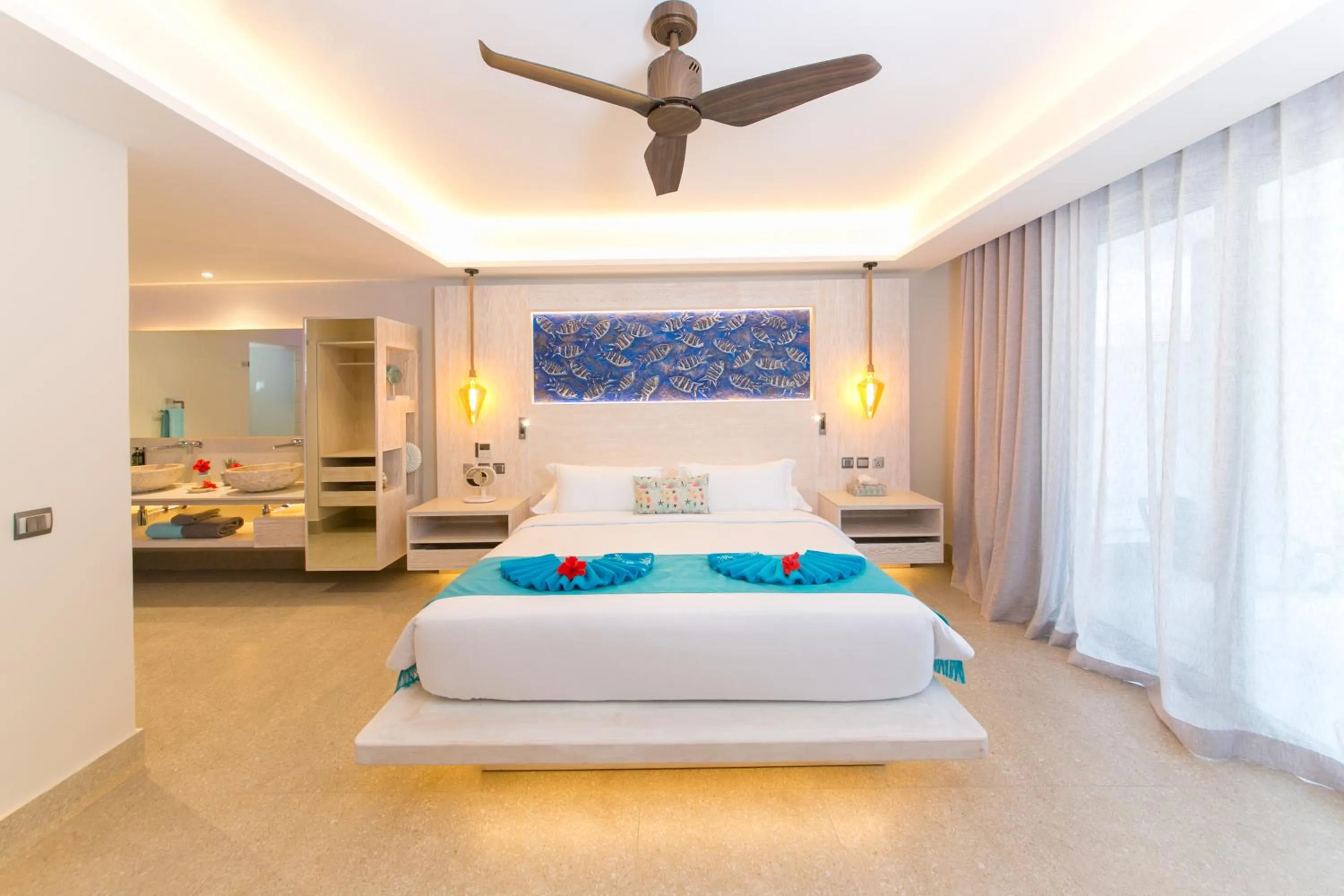 Bed in Hotel Le Duc de Praslin