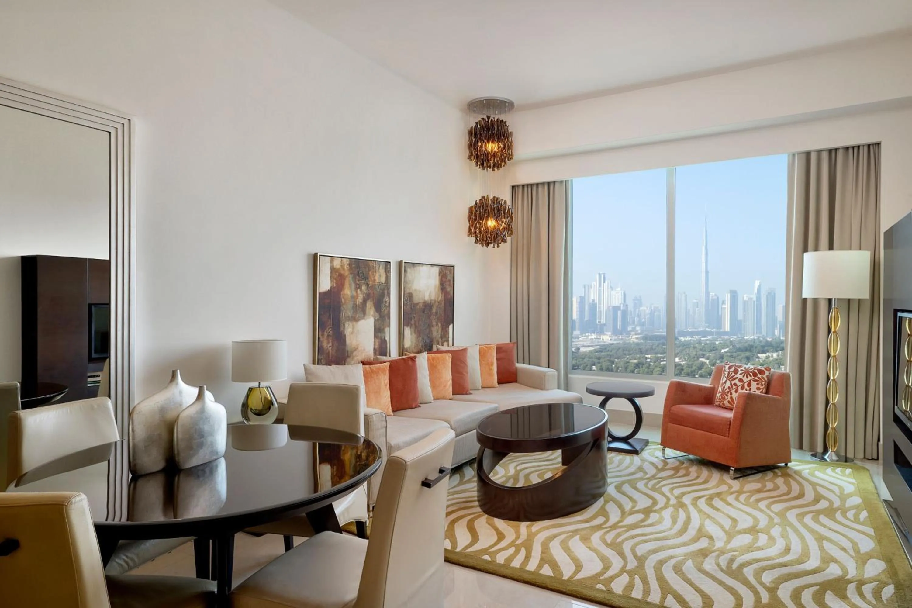 Living room in Marriott Executive Apartments Al Jaddaf, Dubai