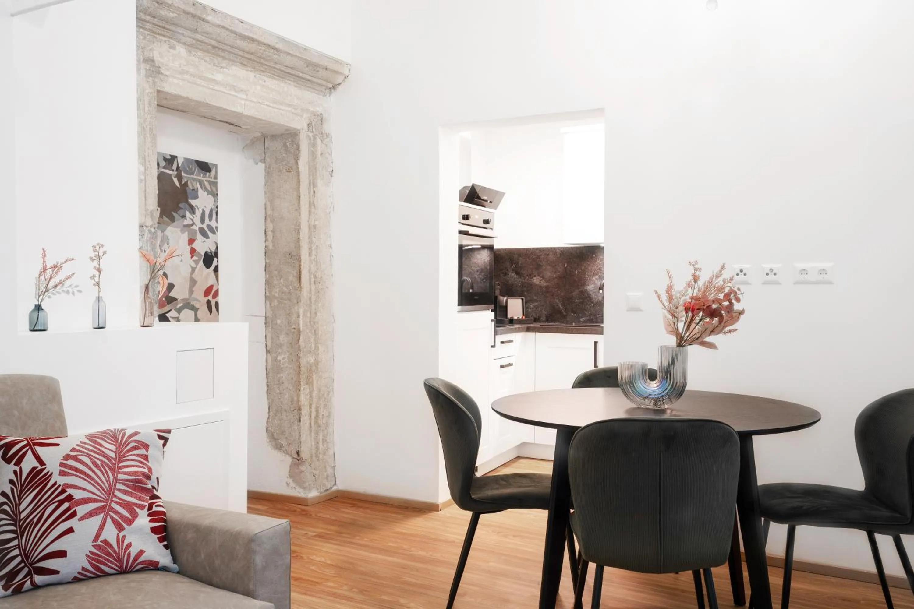 Living room in easy-flat Hauptplatz - City Center Apartments with a Kitchen